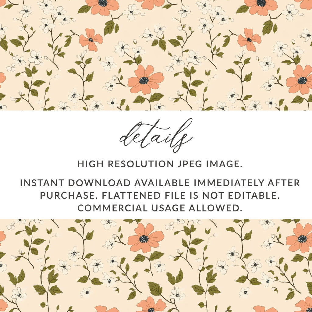 Pastel Ditsy Flower Background Digital - Moore and Mountain