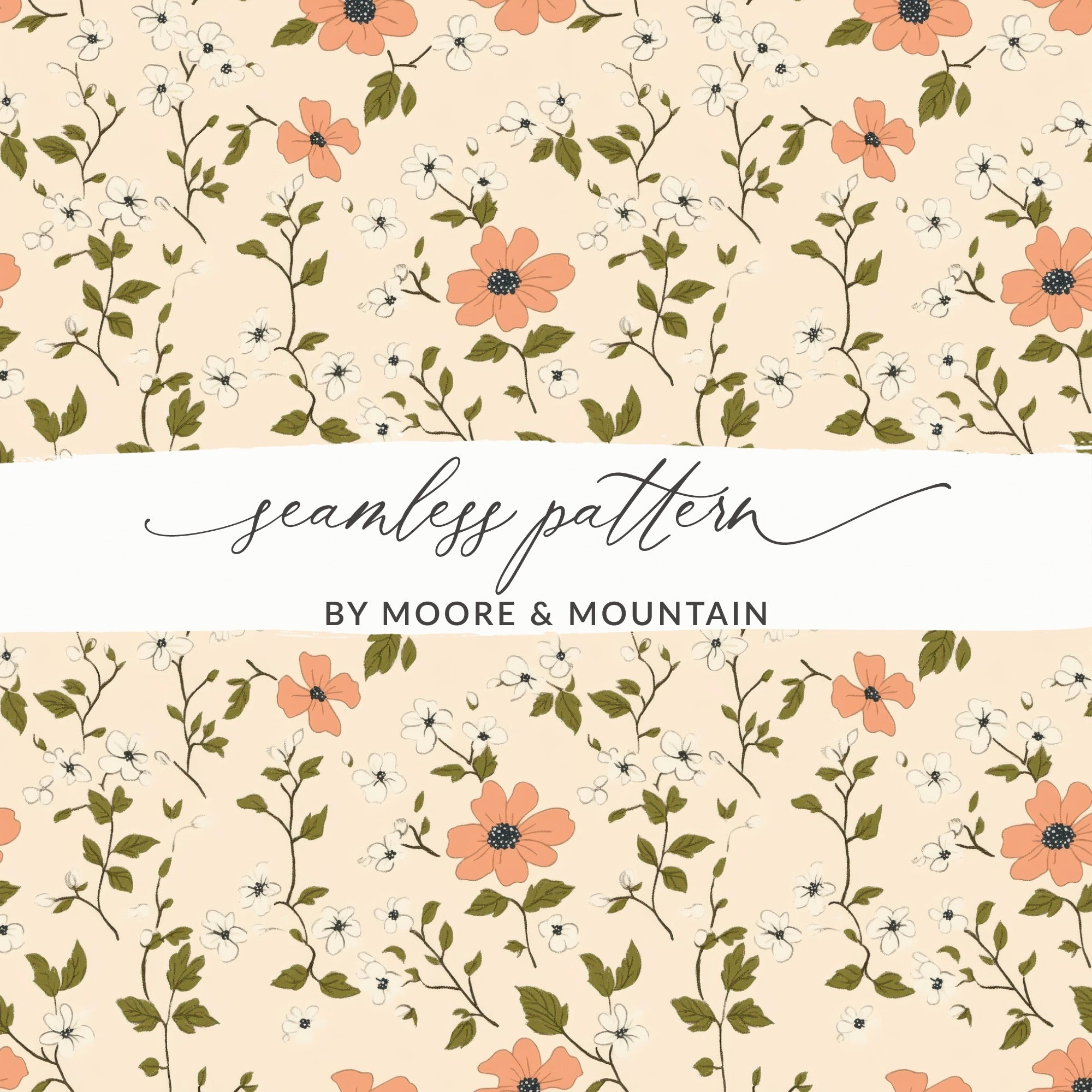 Pastel Ditsy Flower Background Digital - Moore and Mountain