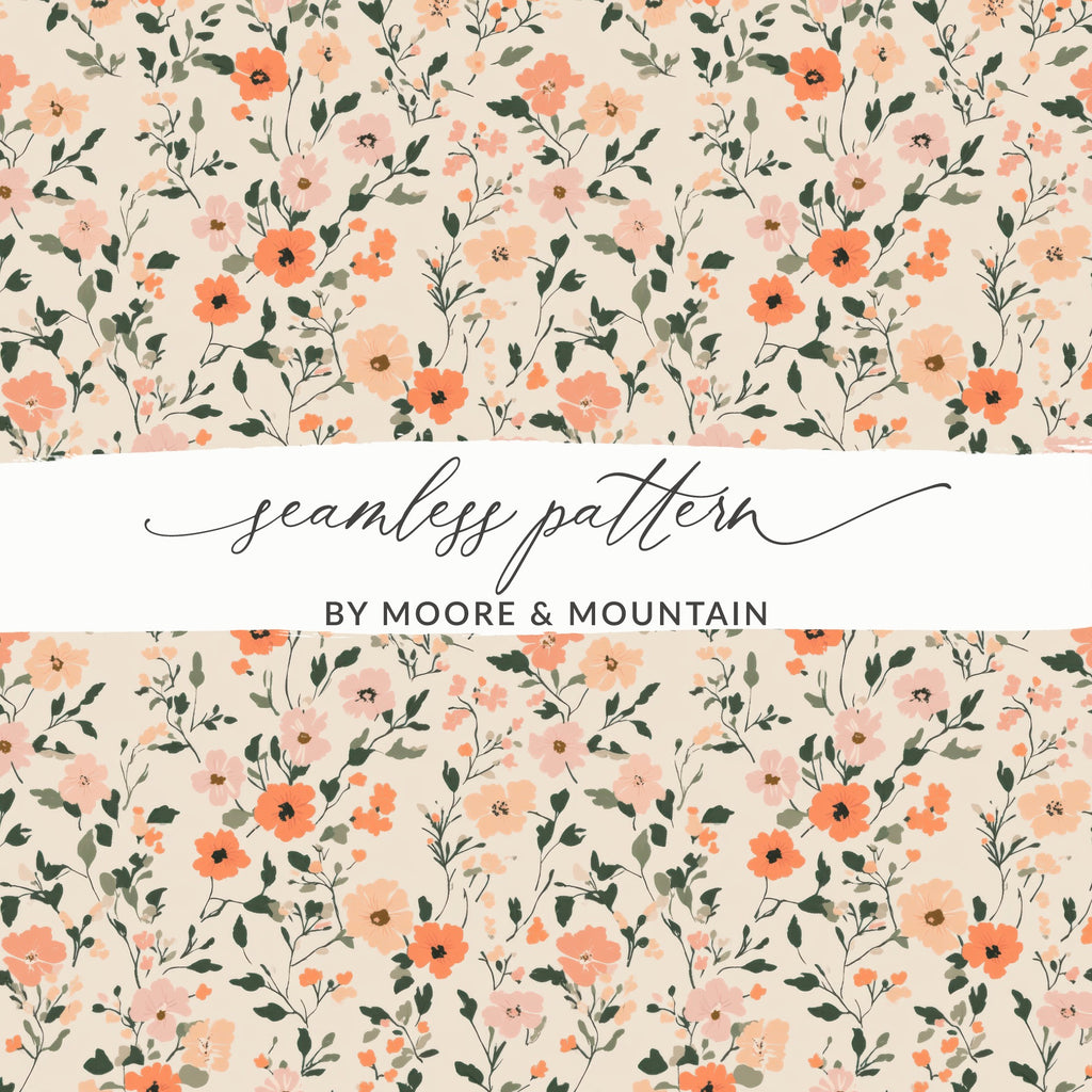 Pastel Ditsy Flower Background Digital - Moore and Mountain
