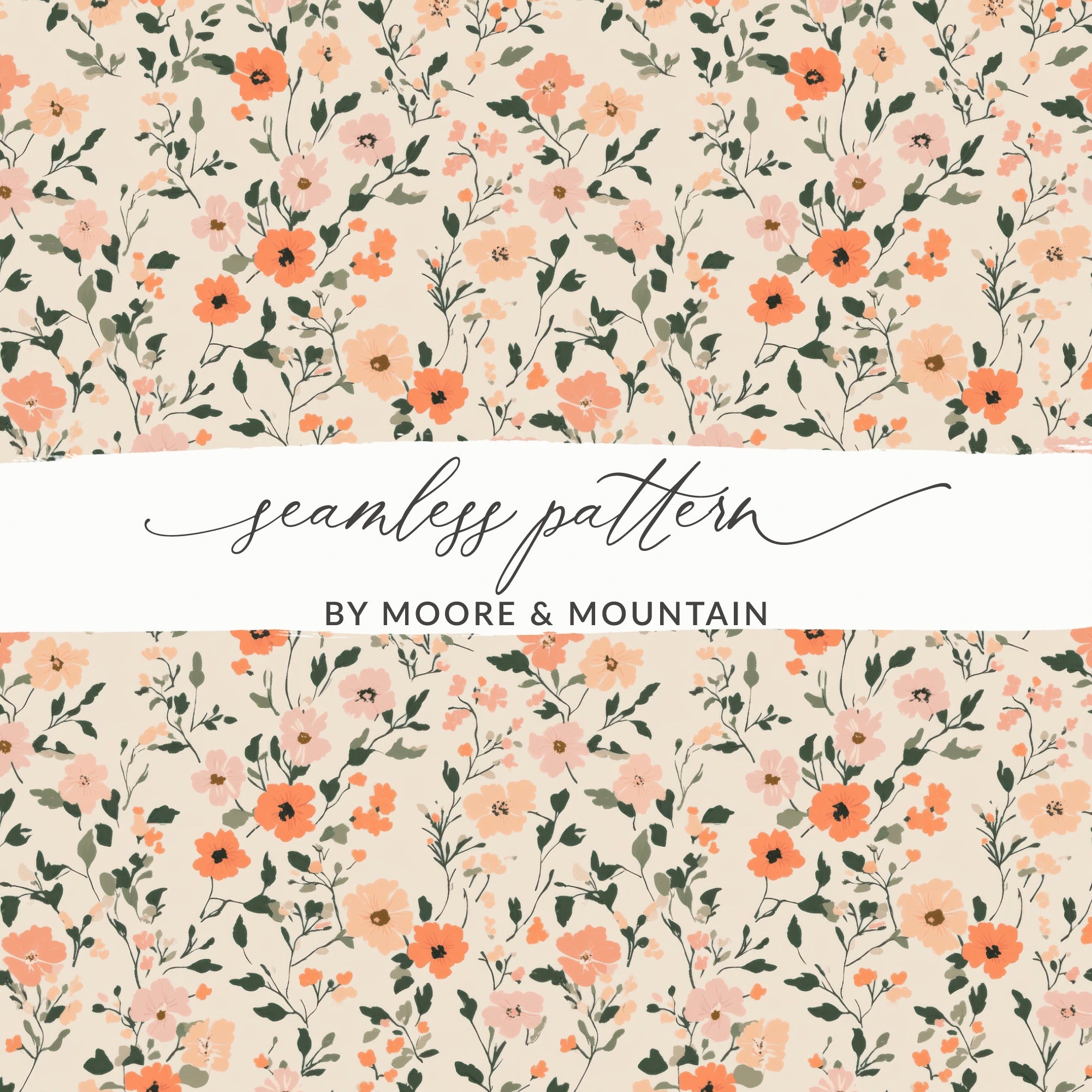 Pastel Ditsy Flower Background Digital - Moore and Mountain