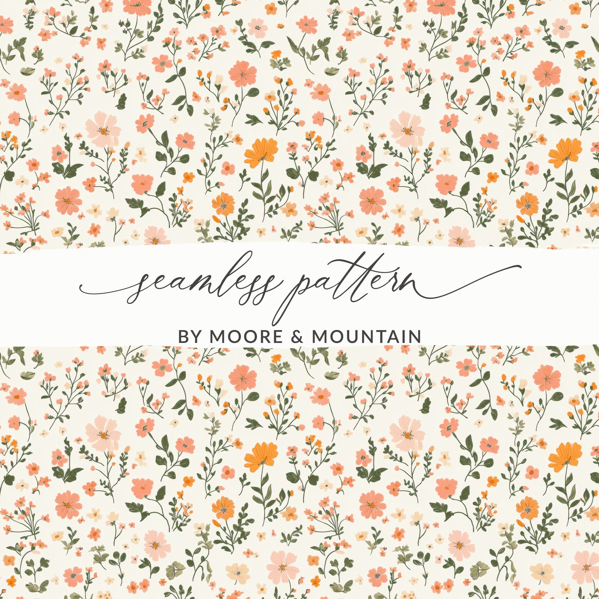 Pastel Ditsy Flower Background Floral Pattern Design Digital - Moore and Mountain
