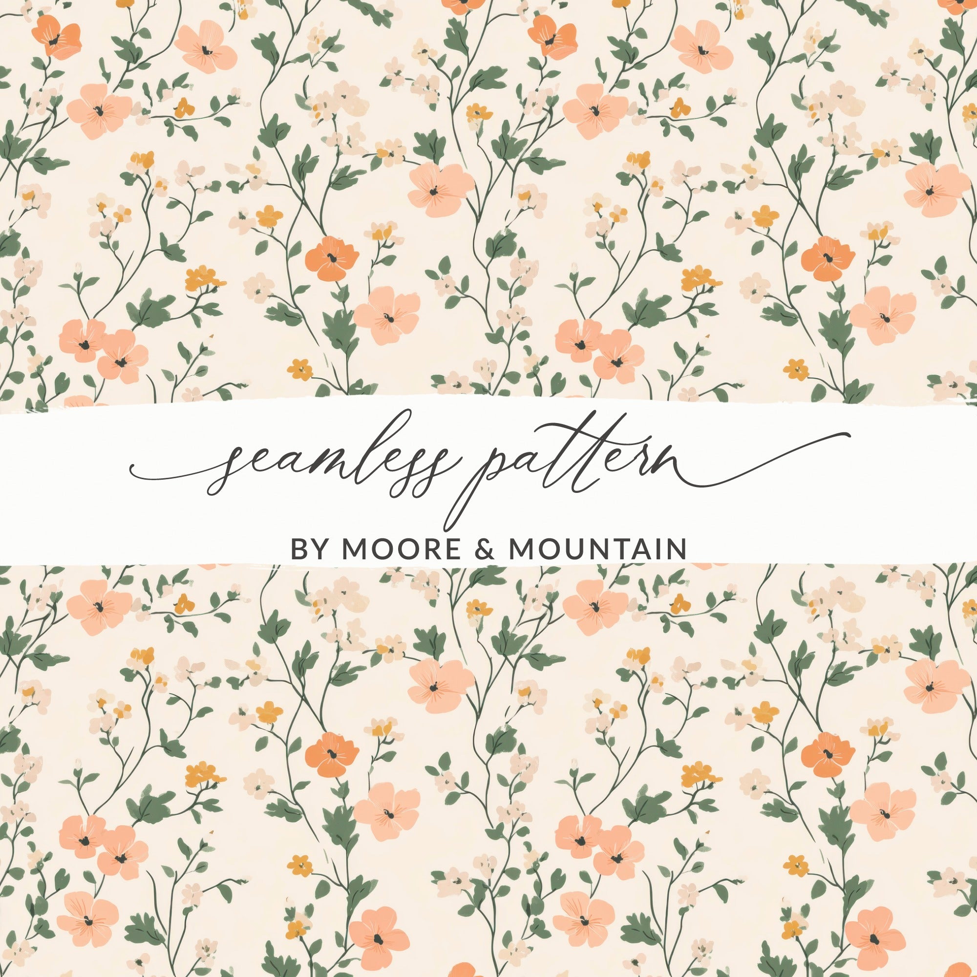 Pastel Ditsy Flower Background Floral Print Spring Design Digital - Moore and Mountain