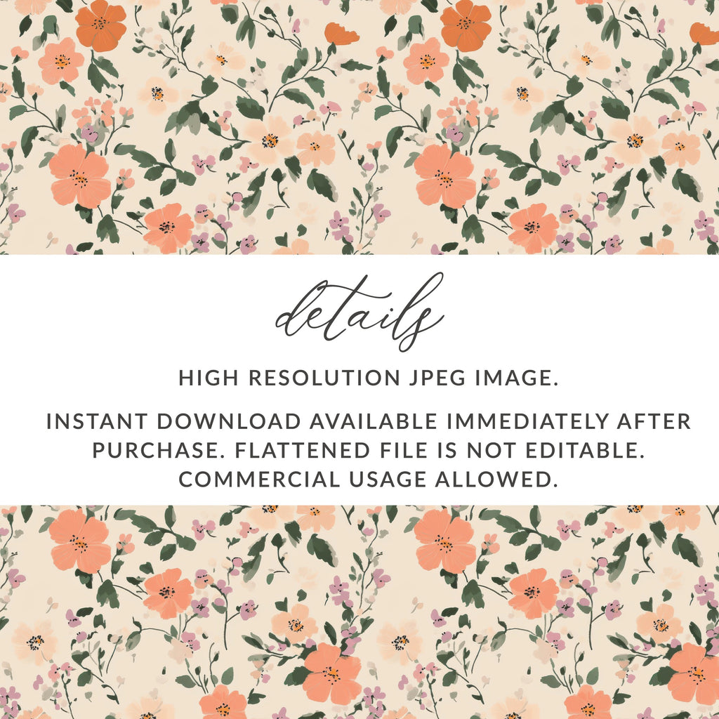 Pastel Ditsy Flower Background Modern Ditsy Flower Pattern Digital - Moore and Mountain