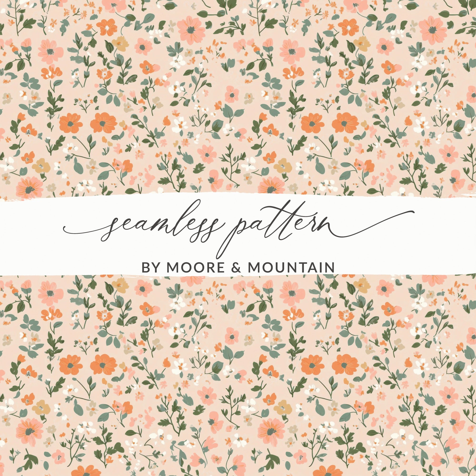 Pastel Ditsy Flower Background Seamless Repeating Design Digital - Moore and Mountain