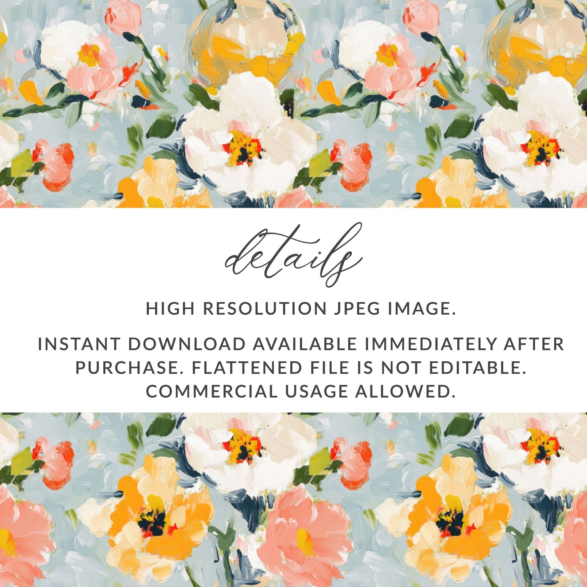 Pastel Floral Digital Paper, Abstract Flower Pattern, White Peach Yellow Flowers Background, Seamless Watercolor Texture, Spring Digital - Moore and Mountain