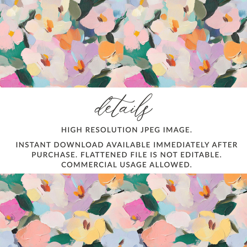 Pastel Floral Digital Paper, Abstract Spring Flowers Pattern, Pink Yellow Blue, Seamless Texture, Scrapbooking Paper, Fabric Design - Moore and Mountain