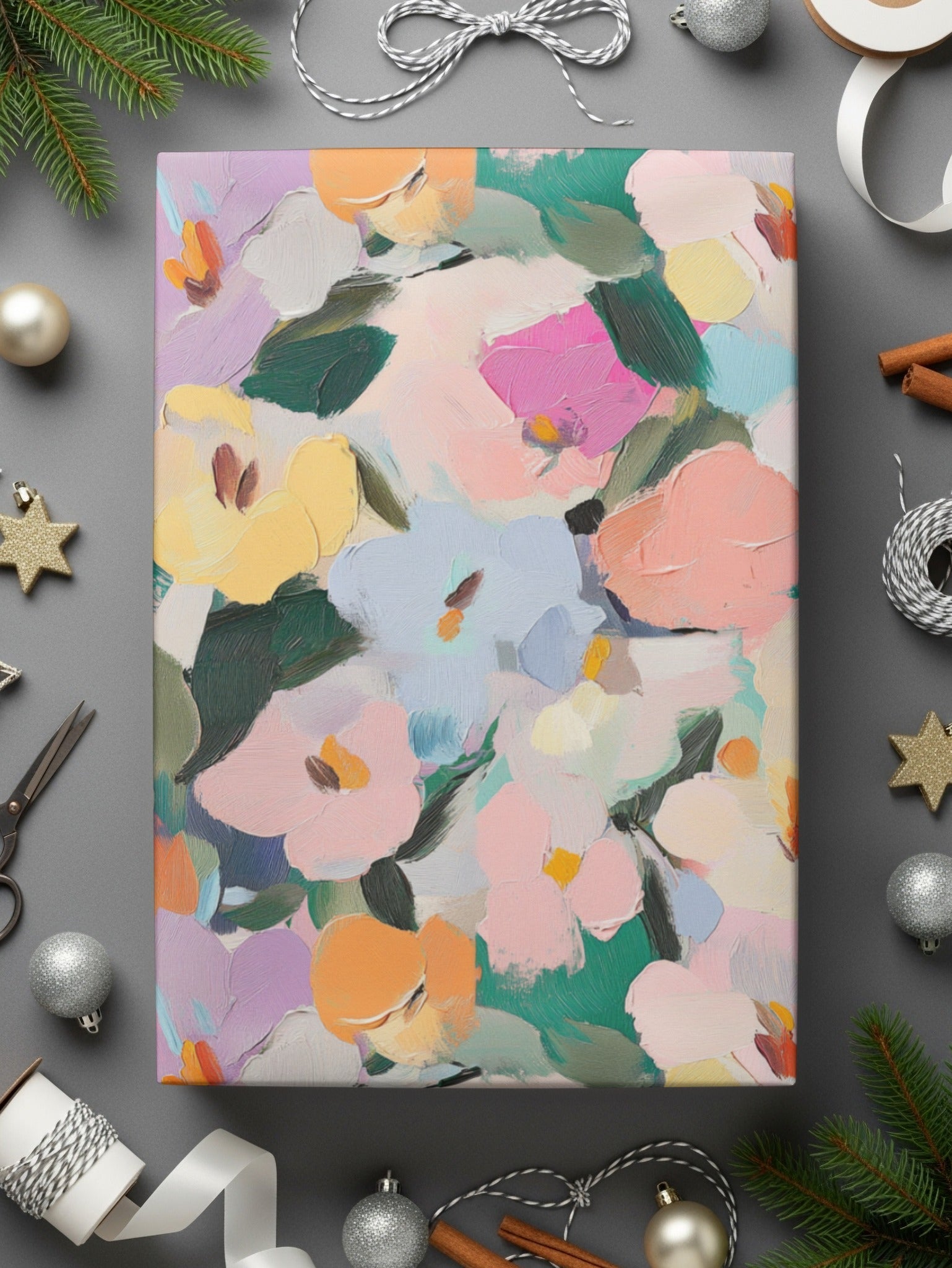 Pastel Floral Digital Paper, Abstract Spring Flowers Pattern, Pink Yellow Blue, Seamless Texture, Scrapbooking Paper, Fabric Design - Moore and Mountain