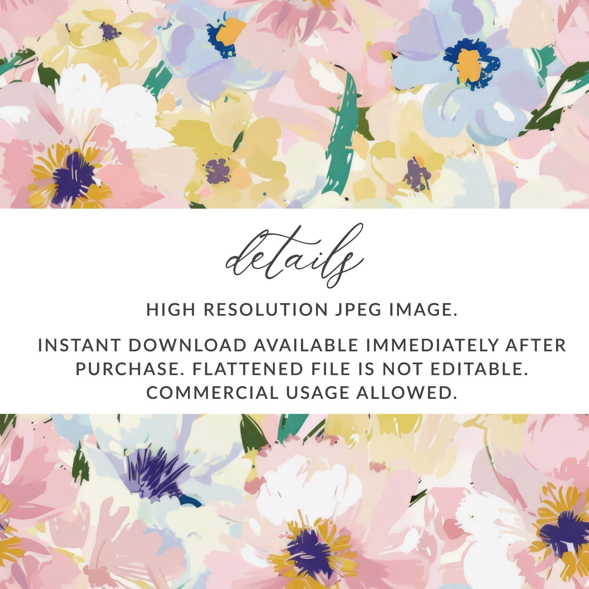 Pastel Floral Seamless Pattern Delicate Floral Design with Pastel Blooms Digital Pattern - Moore and Mountain
