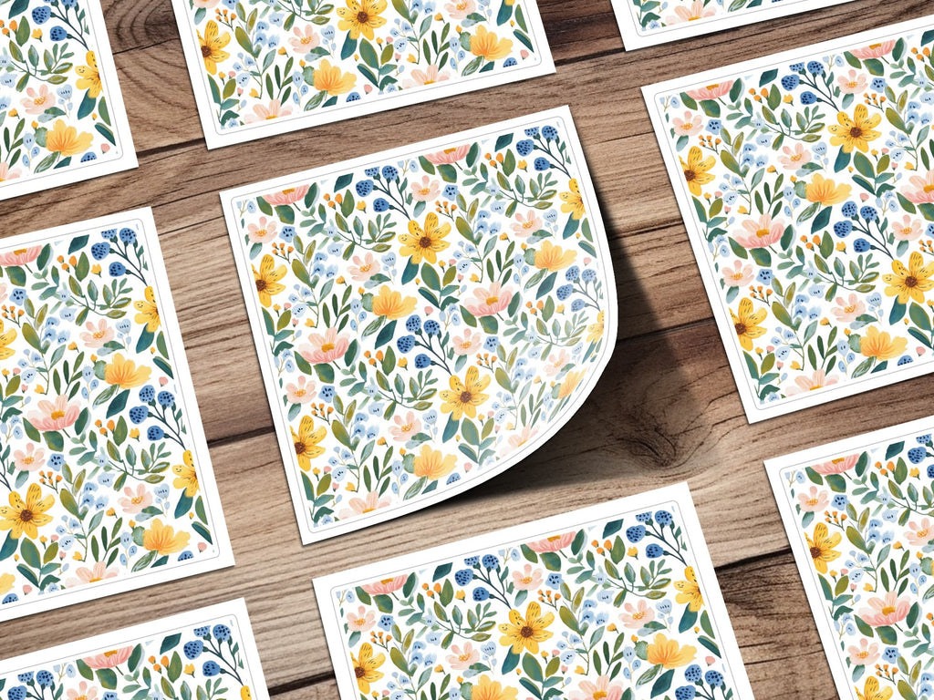 Pastel Floral Watercolor Pattern Design Background Digital - Moore and Mountain