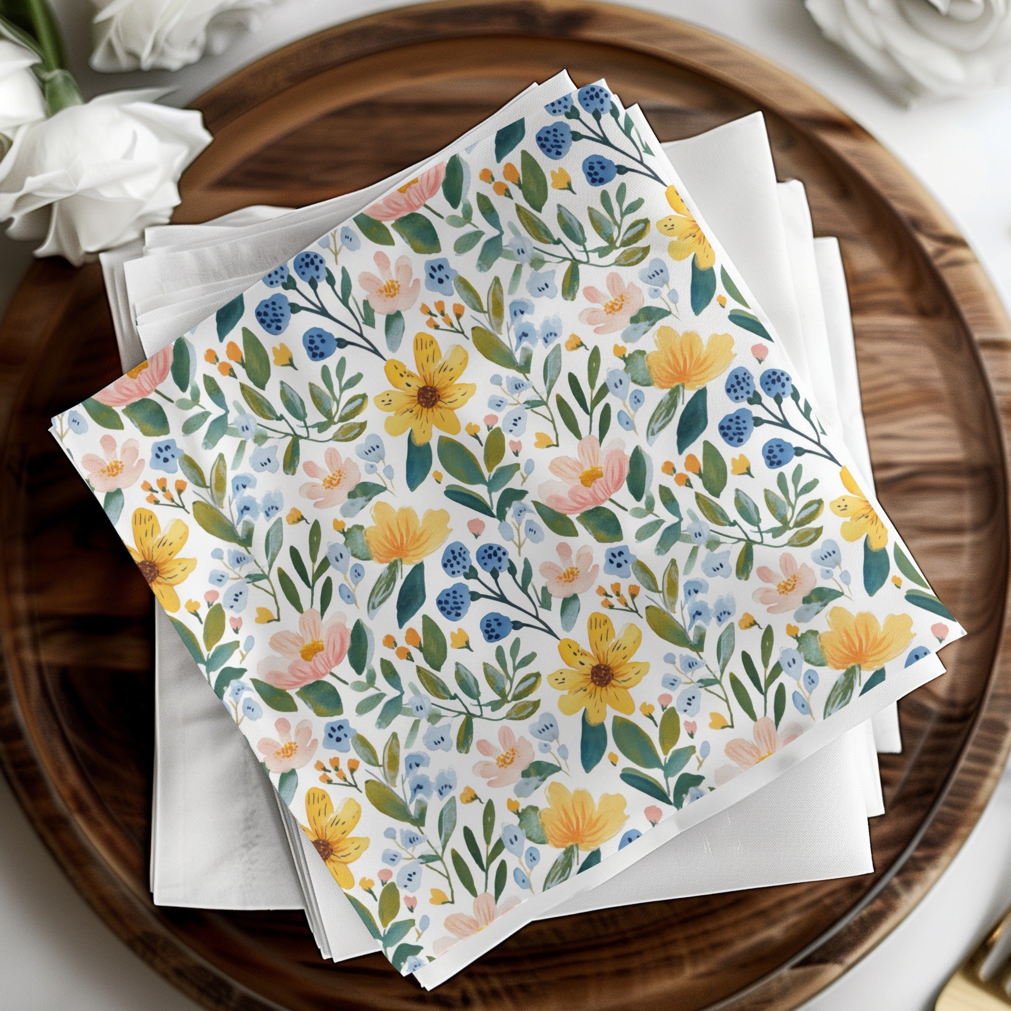 Pastel Floral Watercolor Pattern Design Background Digital - Moore and Mountain