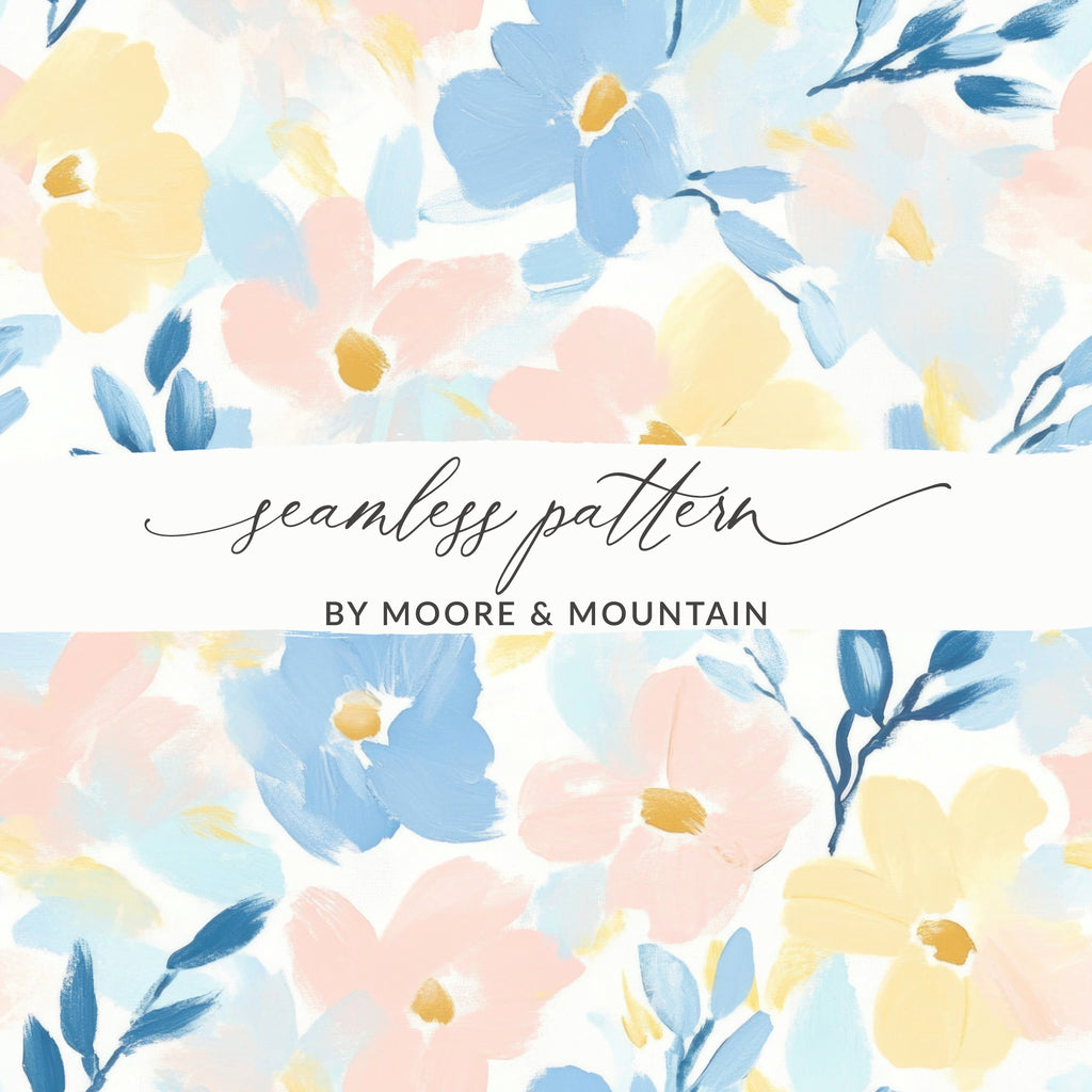 Pastel Garden Floral Design Seamless Grandmillenial Digital - Moore and Mountain
