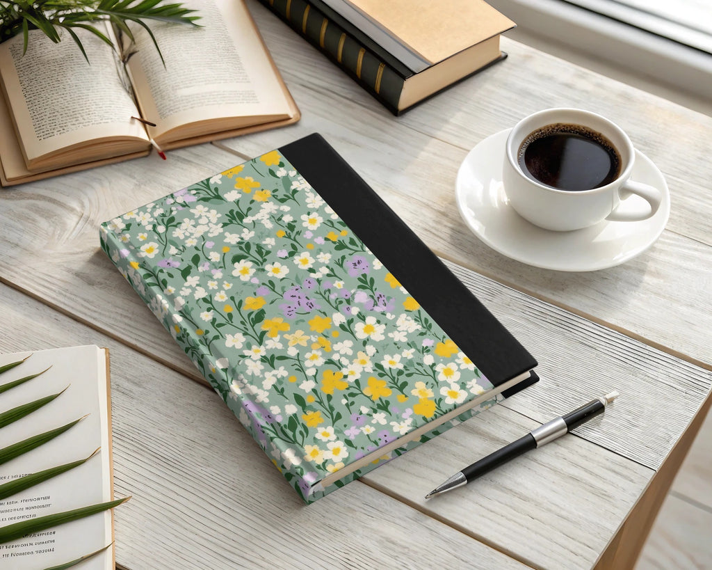 Floral Themed Notebook with Hardcover Design