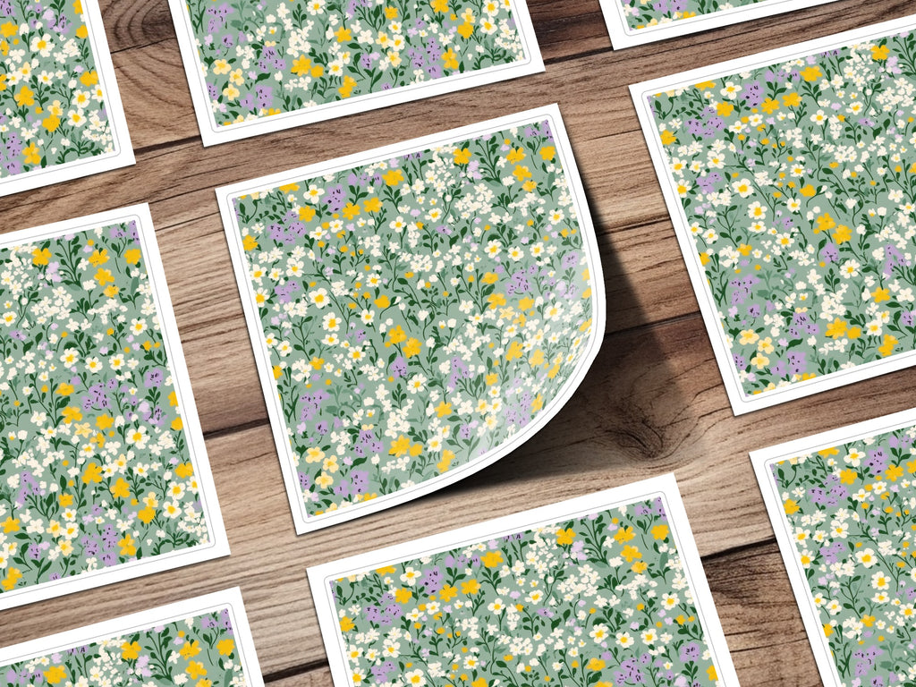 Floral Pattern Square Prints for Wall Decor