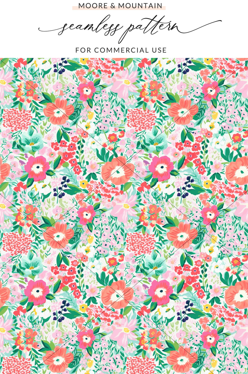 Floral Vibrant Seamless Pattern for Commercial Use
