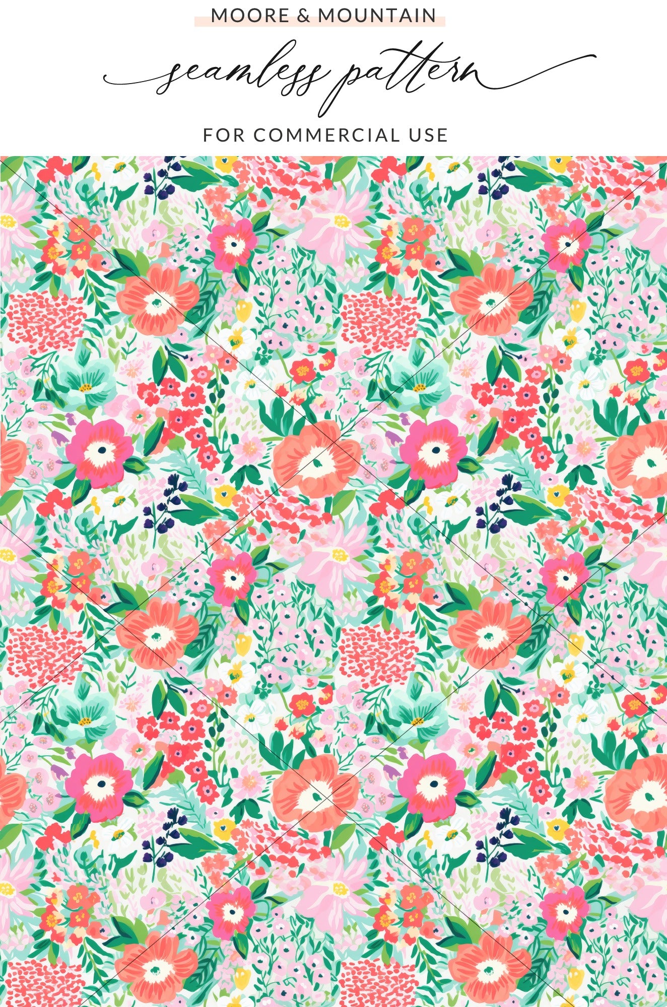 Floral Vibrant Seamless Pattern for Commercial Use