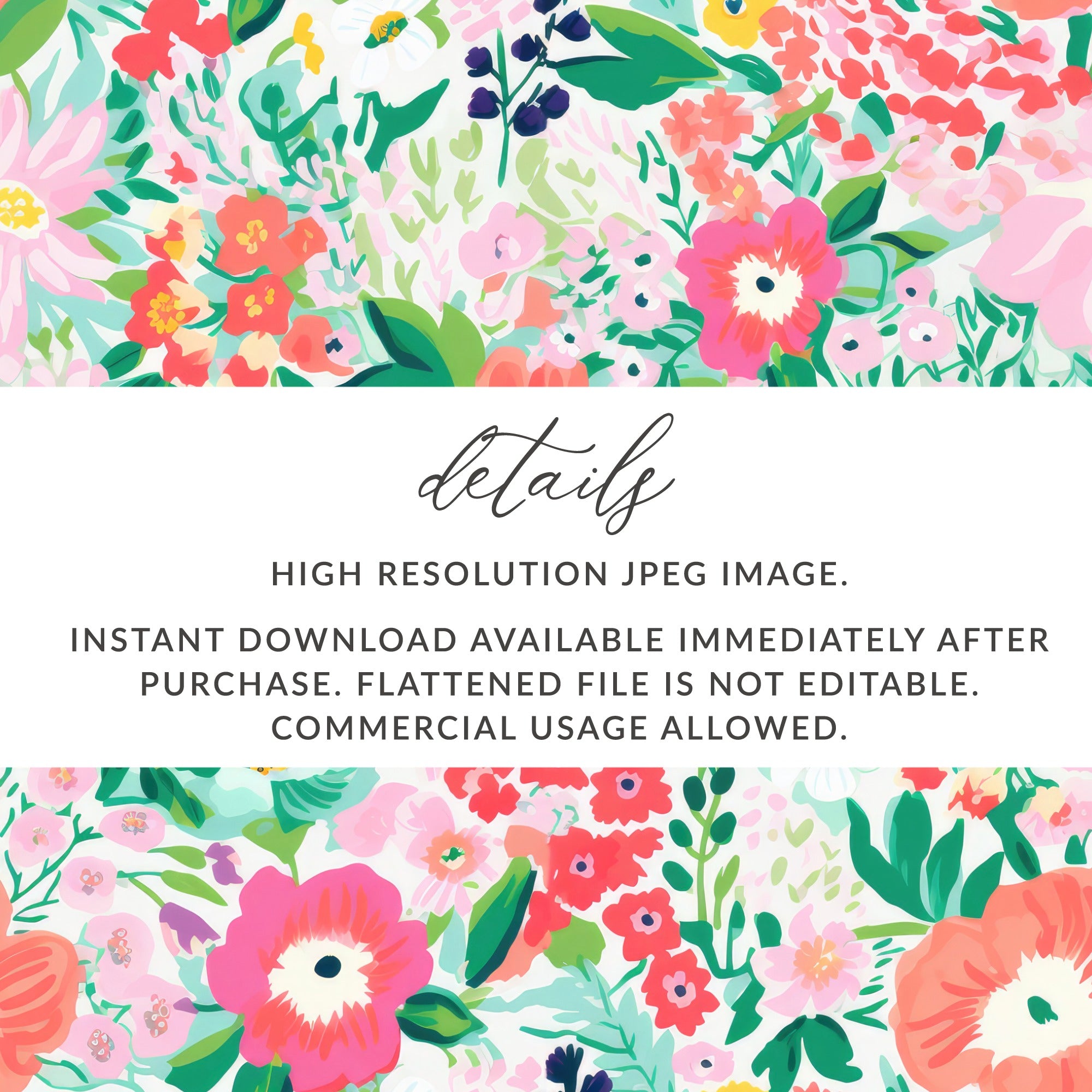 High Resolution Floral JPEG Image Instant Download