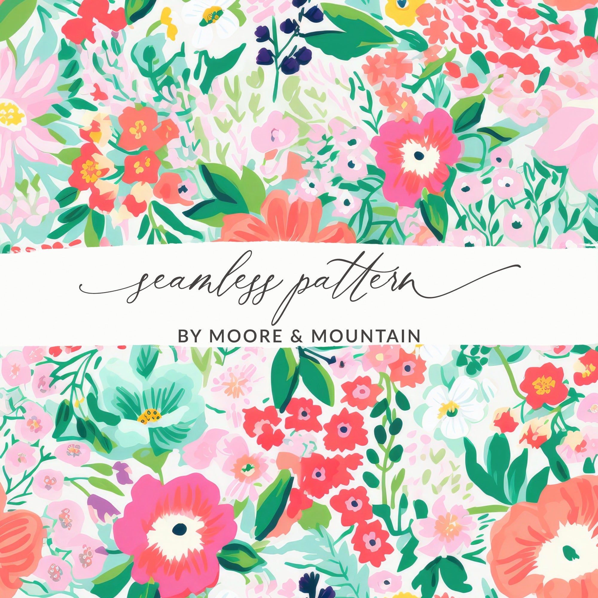 Colorful Floral Seamless Pattern by Moore & Mountain
