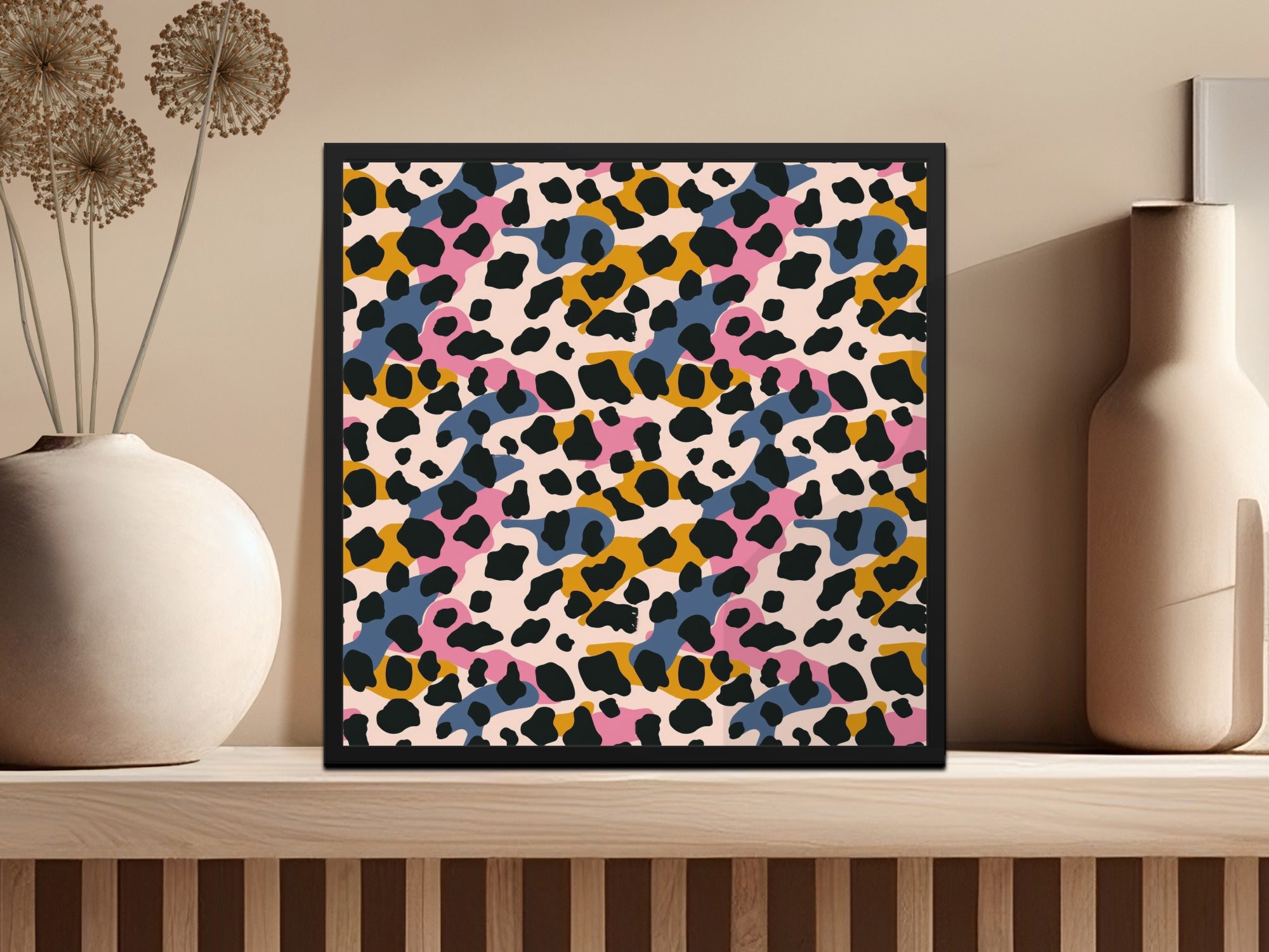 Abstract Leopard Print Multicolor Wall Art product