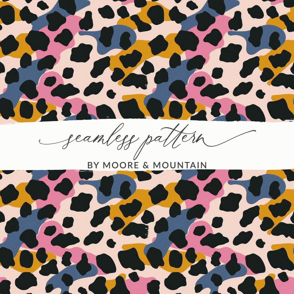 Vibrant Multi-Color Leopard Print Seamless Pattern Design