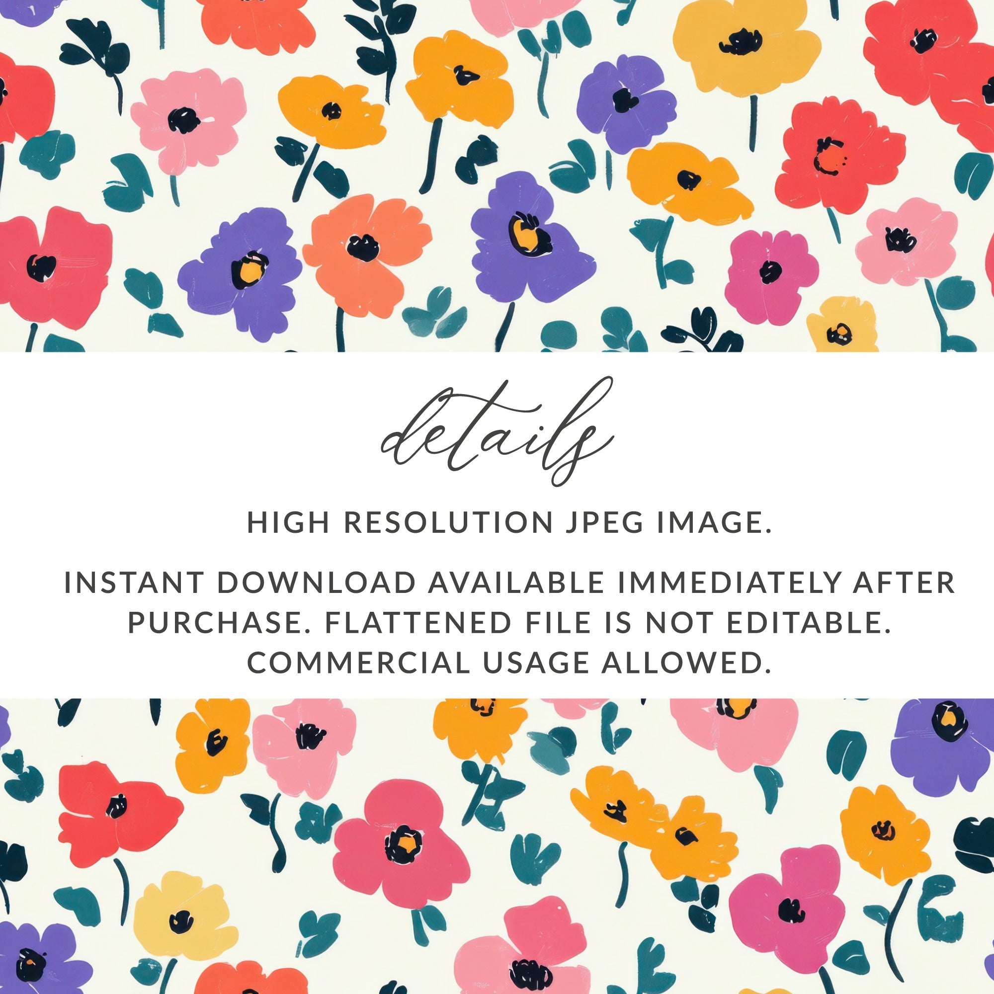 Instant Downloadable High Resolution Floral Design