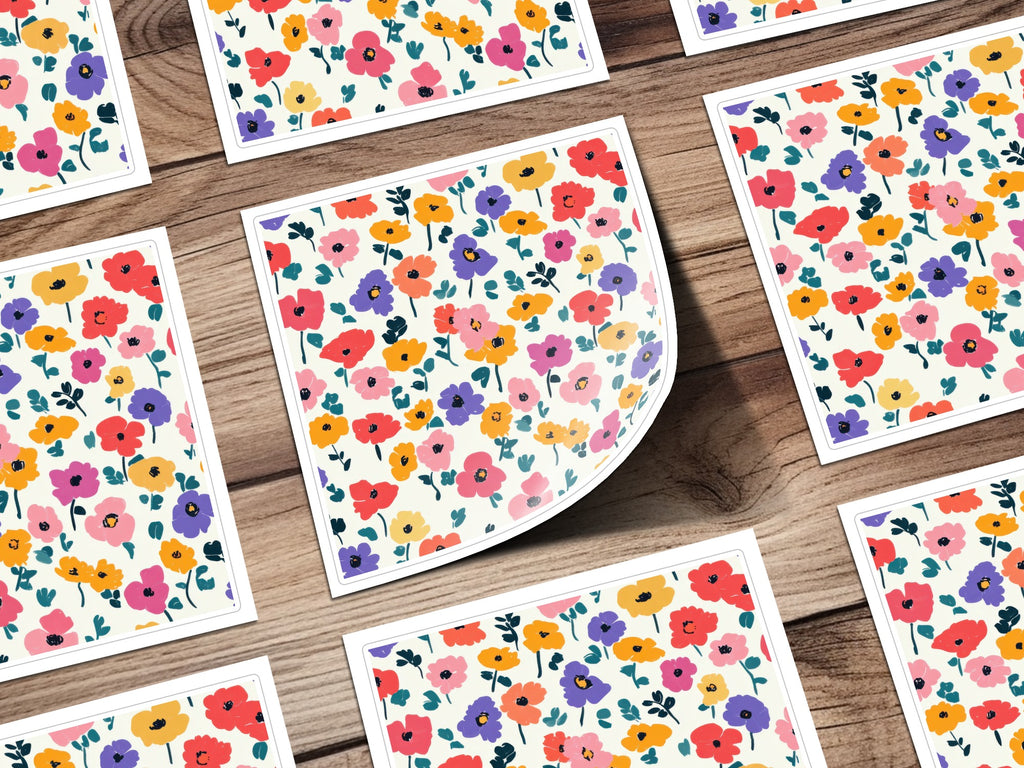Vibrant Floral Pattern Design Colorful Art Print Product