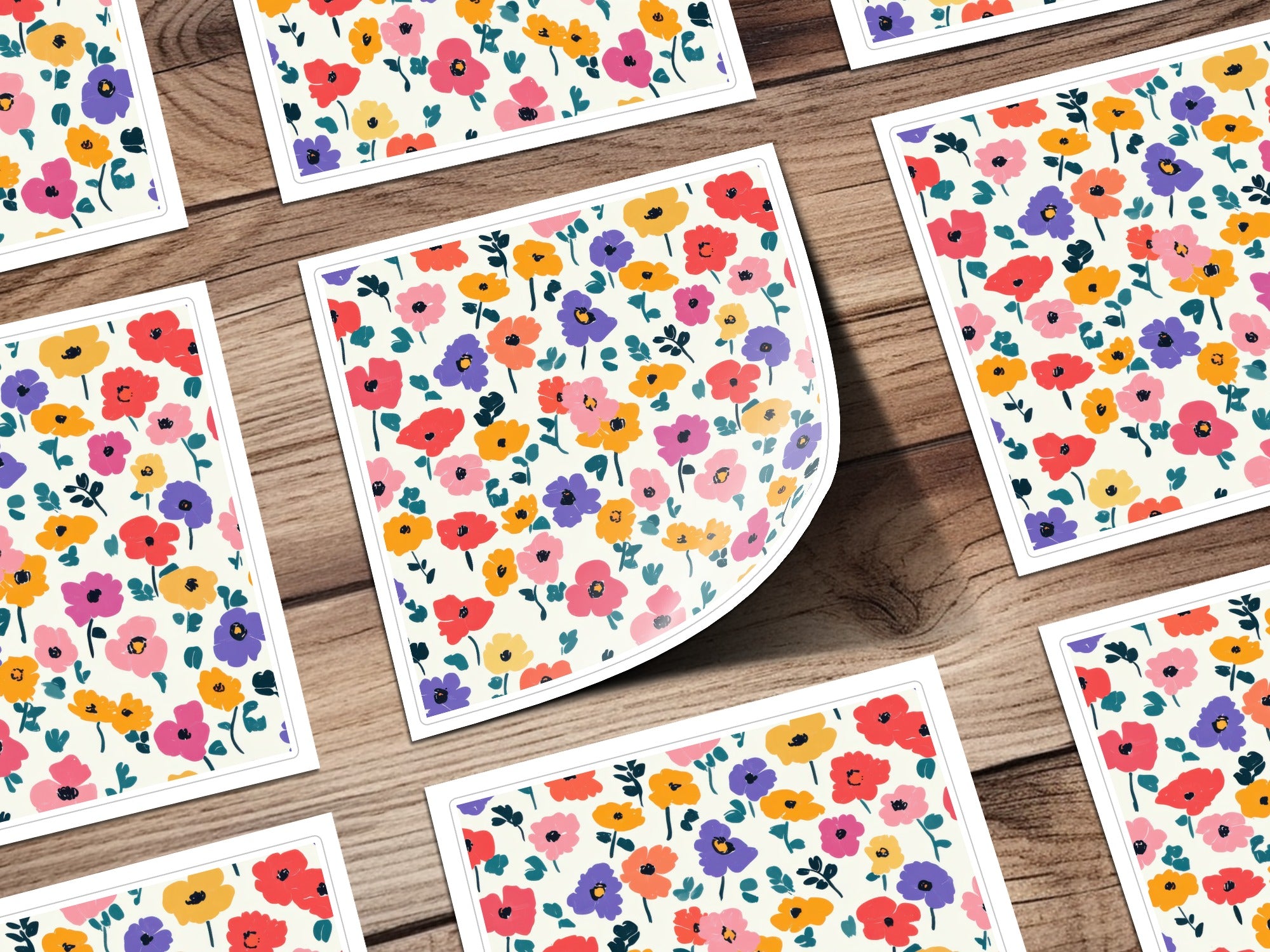 Vibrant Floral Pattern Design Colorful Art Print Product