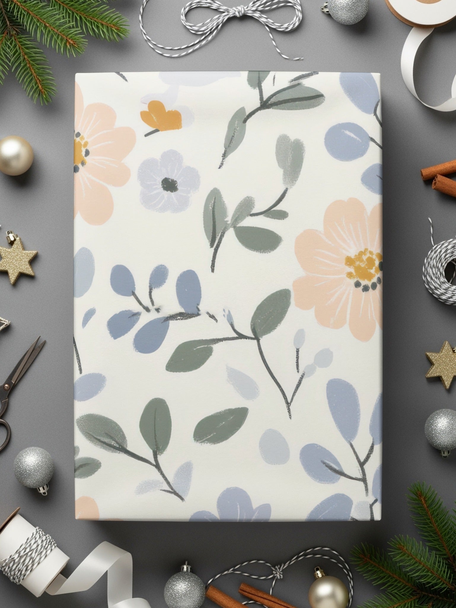 Floral Digital Paper, Seamless Flower Pattern, Pastel Botanical Design, Scrapbooking Paper, Fabric Design, Background Paper Digital - Moore and Mountain