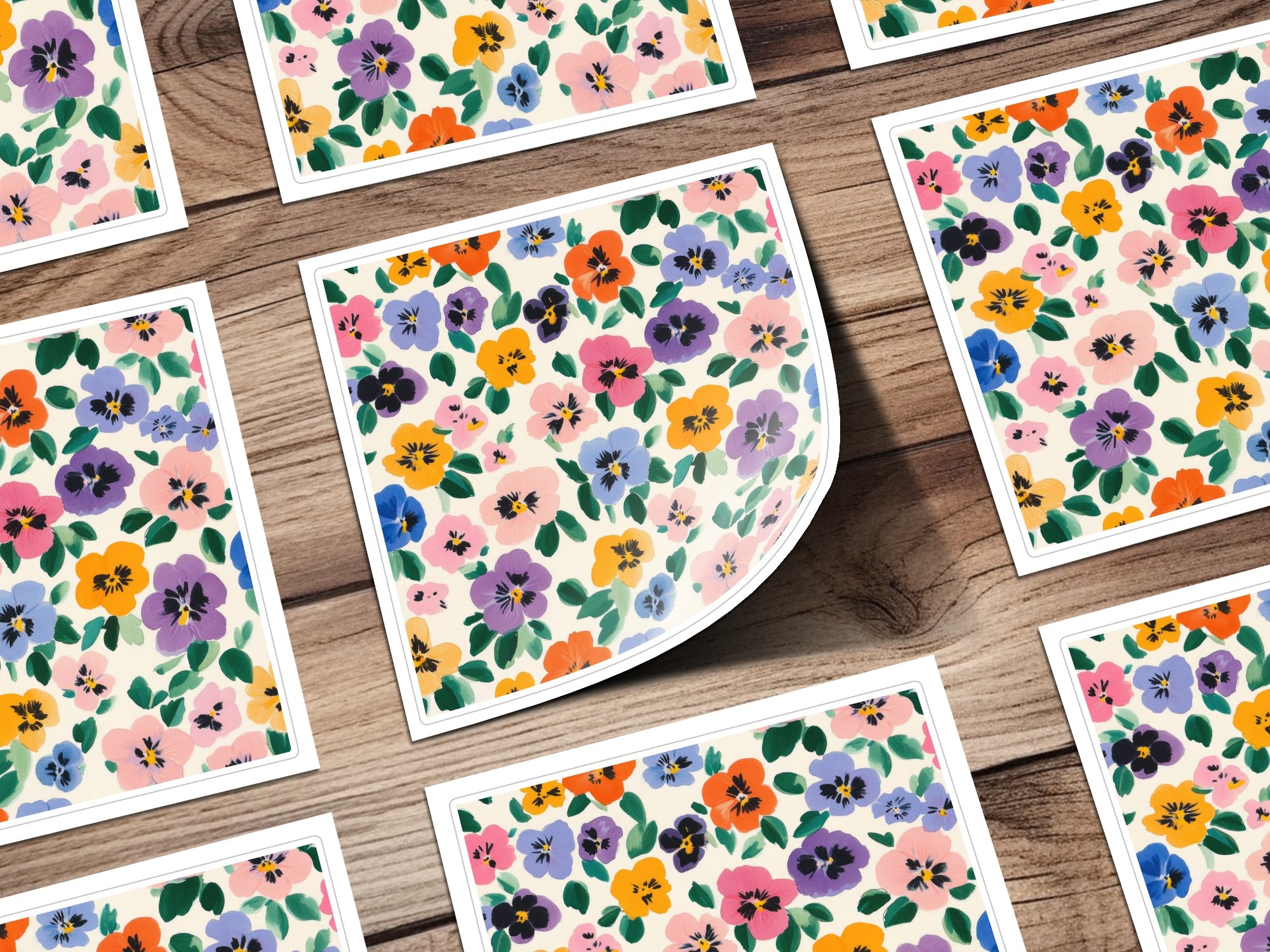 Colorful Floral Patterned Sticker Sheet for Crafting