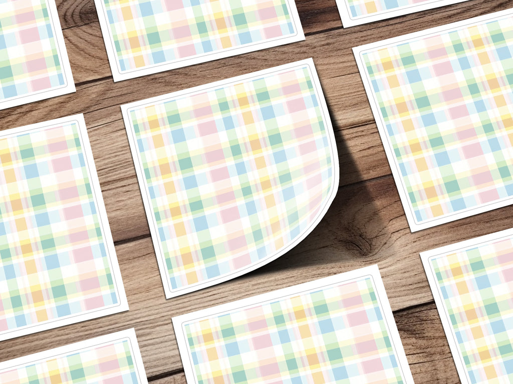 Colorful Plaid Pattern Design on Wooden Surface Product