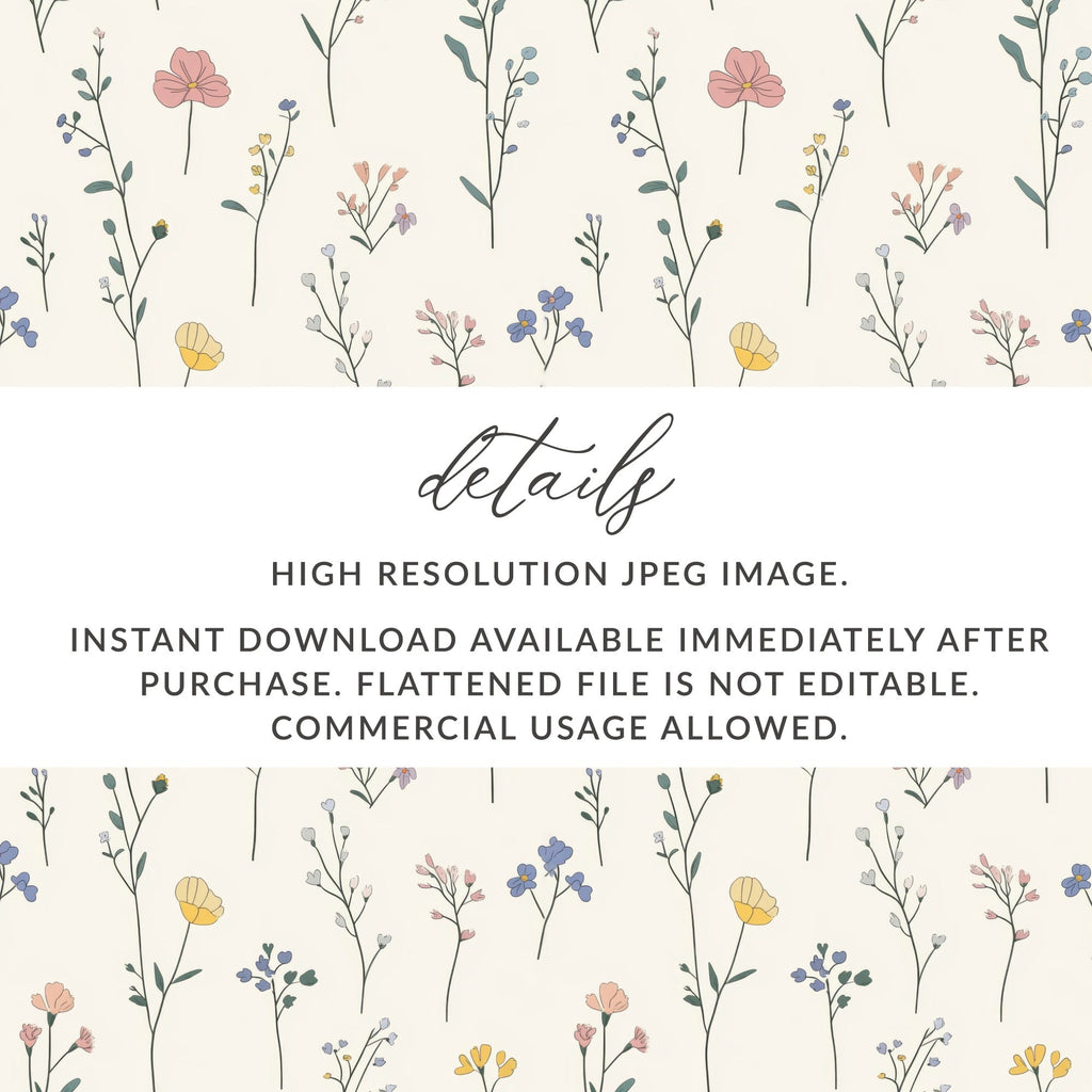 Pastel Seamless Floral Pattern with Delicate Blossoms Artwork - Moore and Mountain