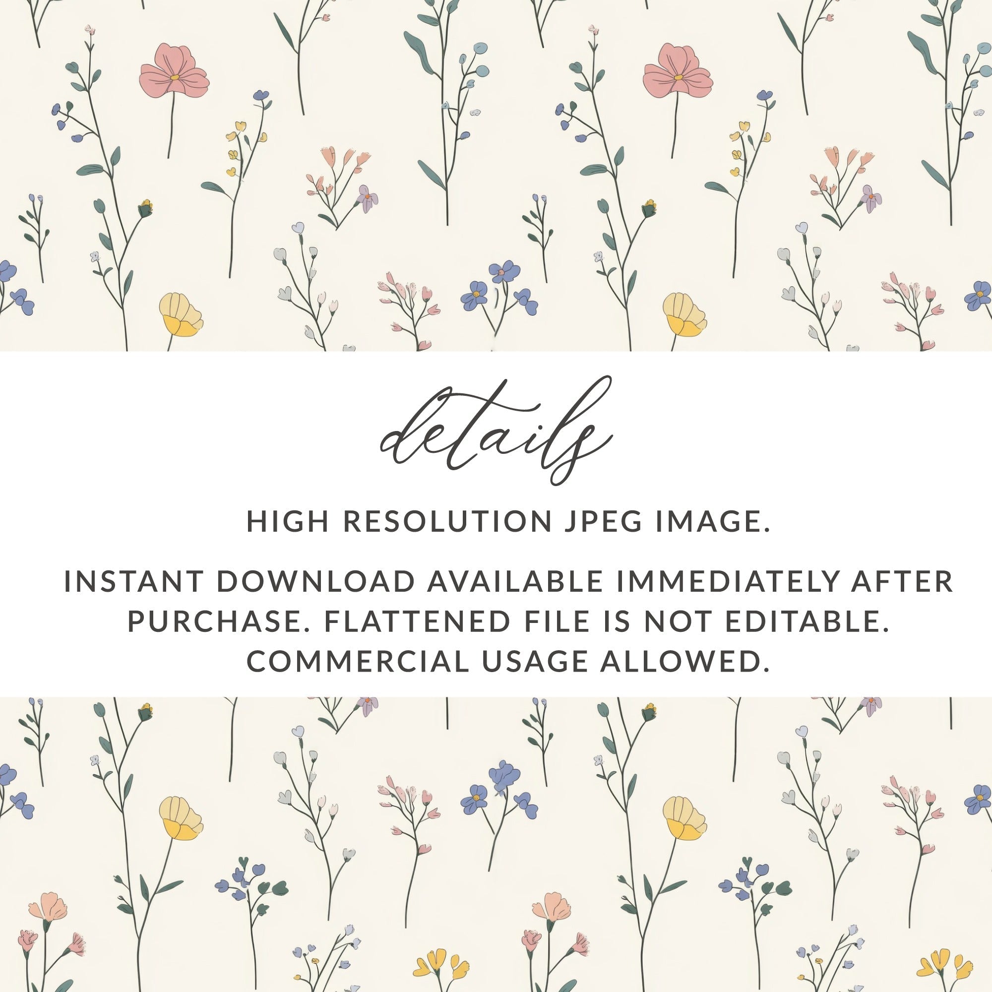 Pastel Seamless Floral Pattern with Delicate Blossoms Artwork - Moore and Mountain