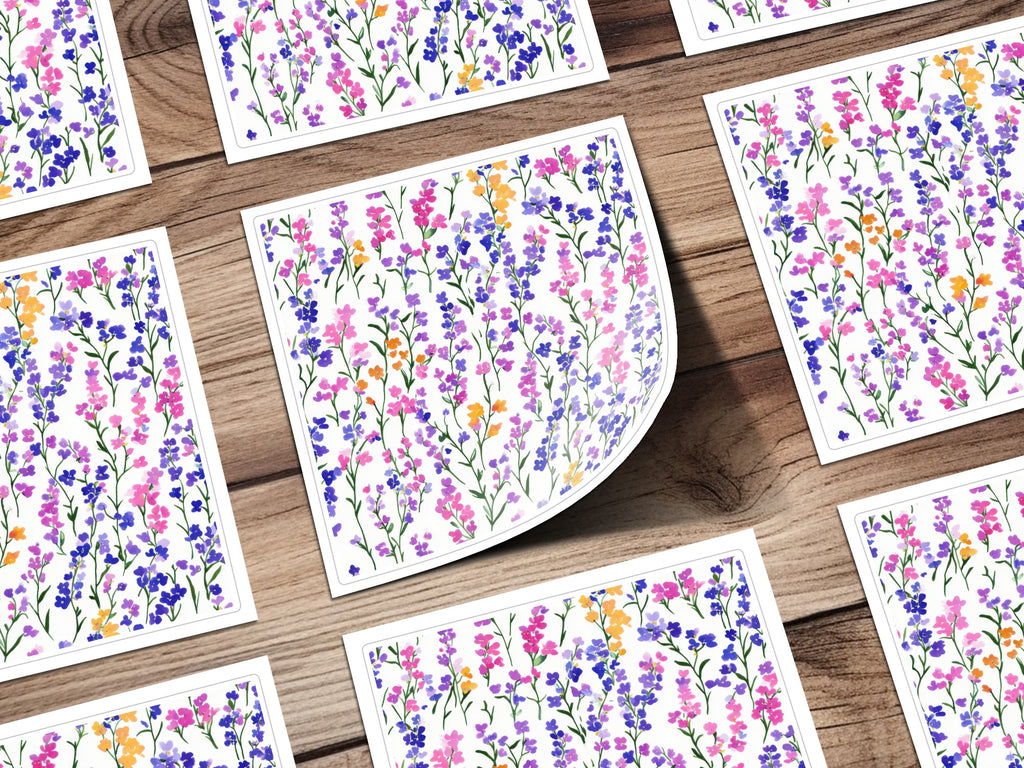 Colorful Floral Patterned Stickers for Crafting Projects
