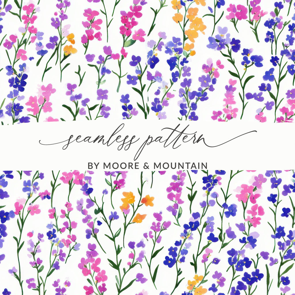Moore and Mountain Seamless Floral Pattern Design