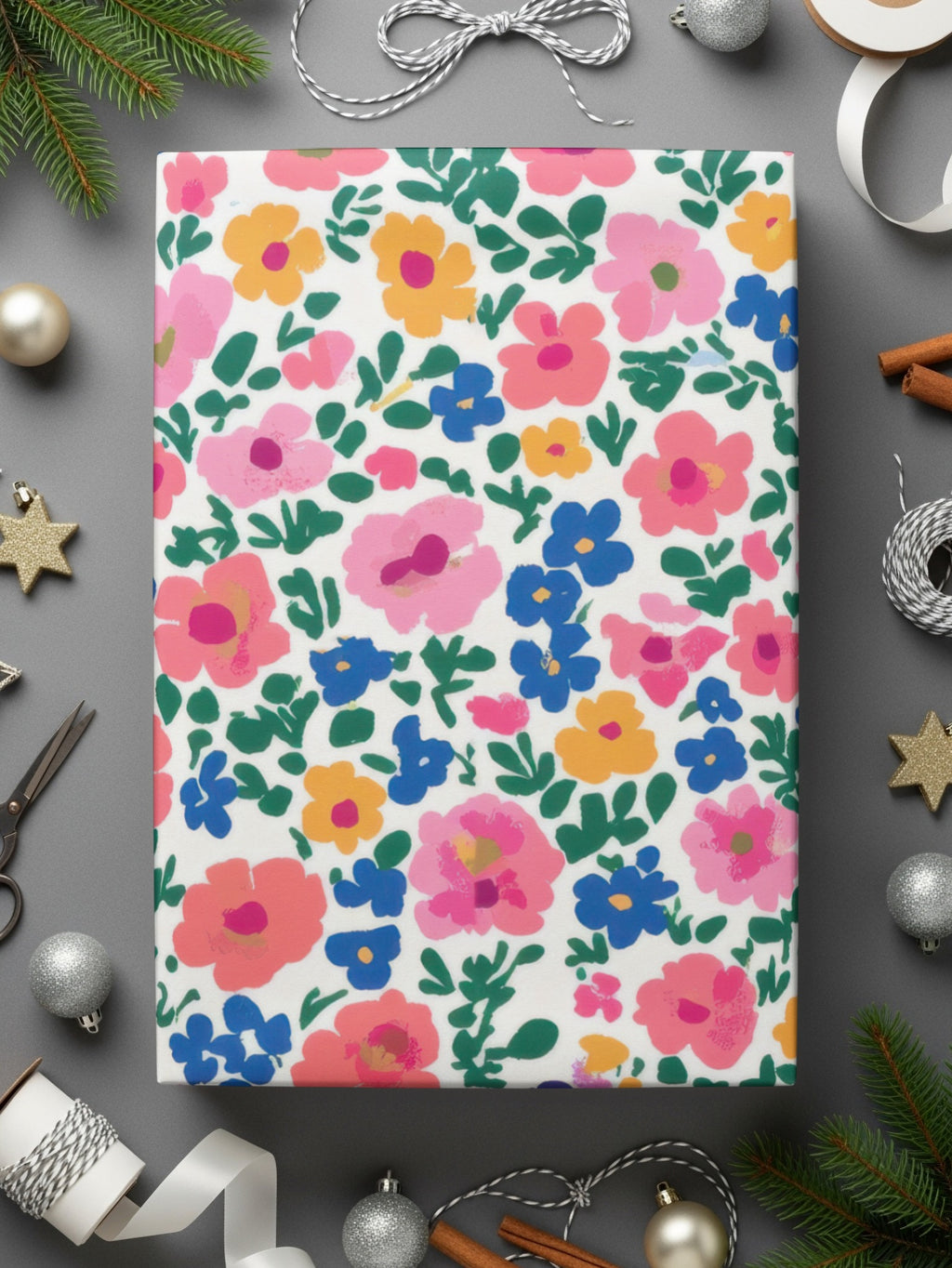 Colorful Floral Gift Wrapping Paper for Beautiful Presents
