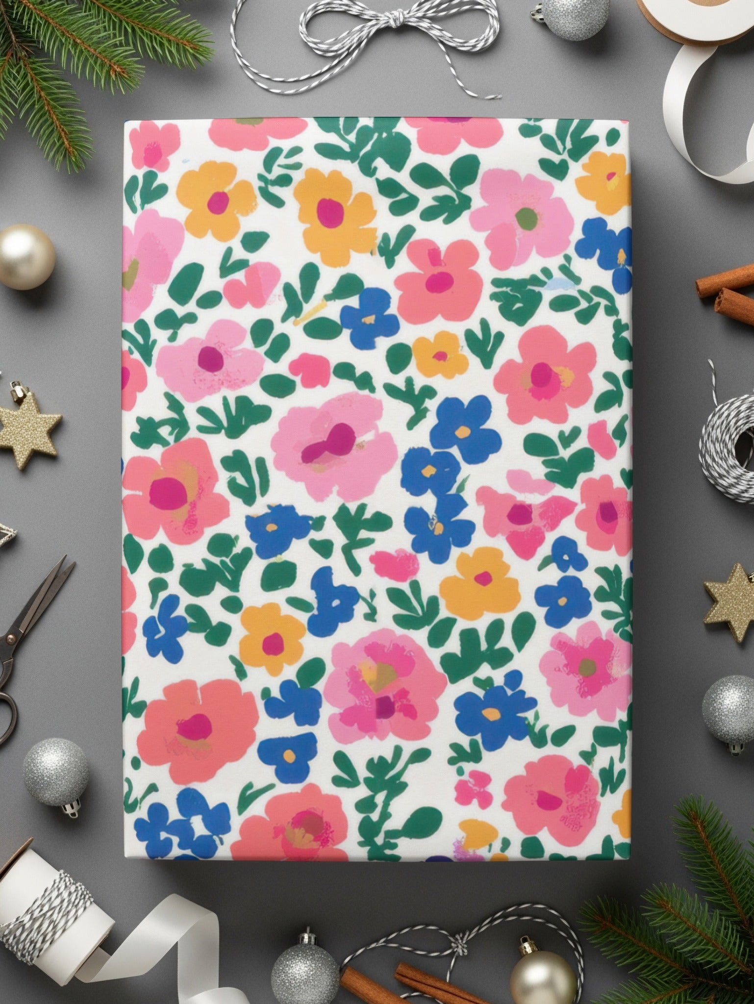 Colorful Floral Gift Wrapping Paper for Beautiful Presents