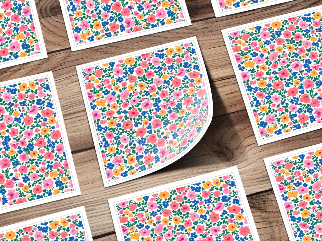 Colorful Floral Pattern Prints Sticker Sheet Collection