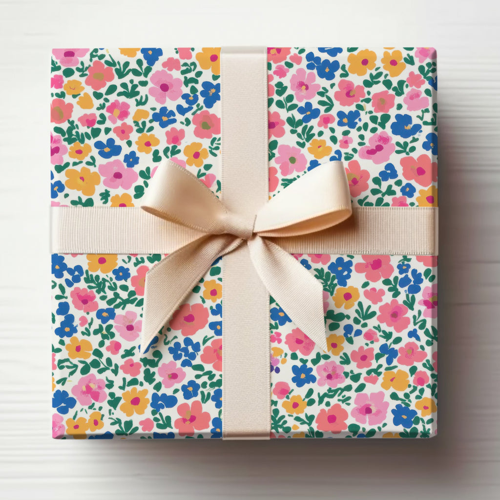 Floral Gift Wrap with Ribbon for Special Occasions