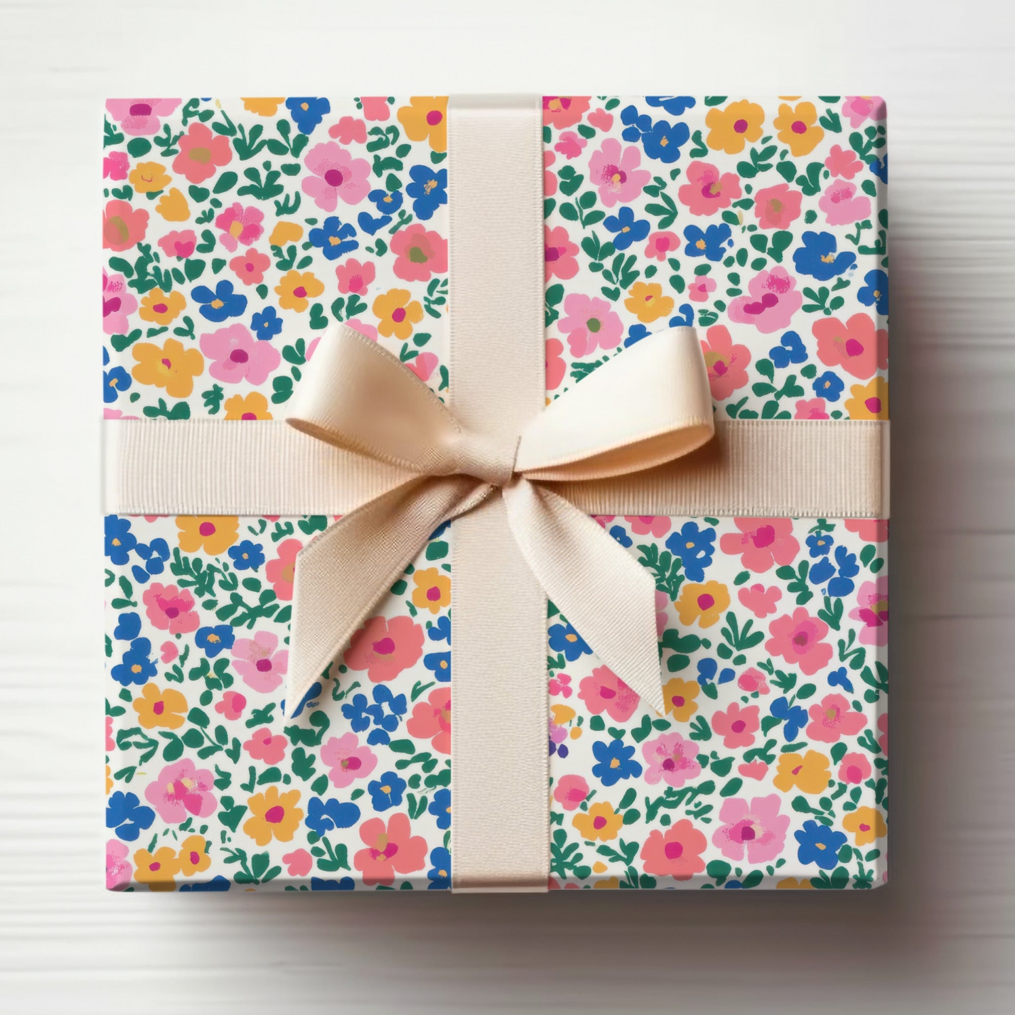 Floral Gift Wrap with Ribbon for Special Occasions