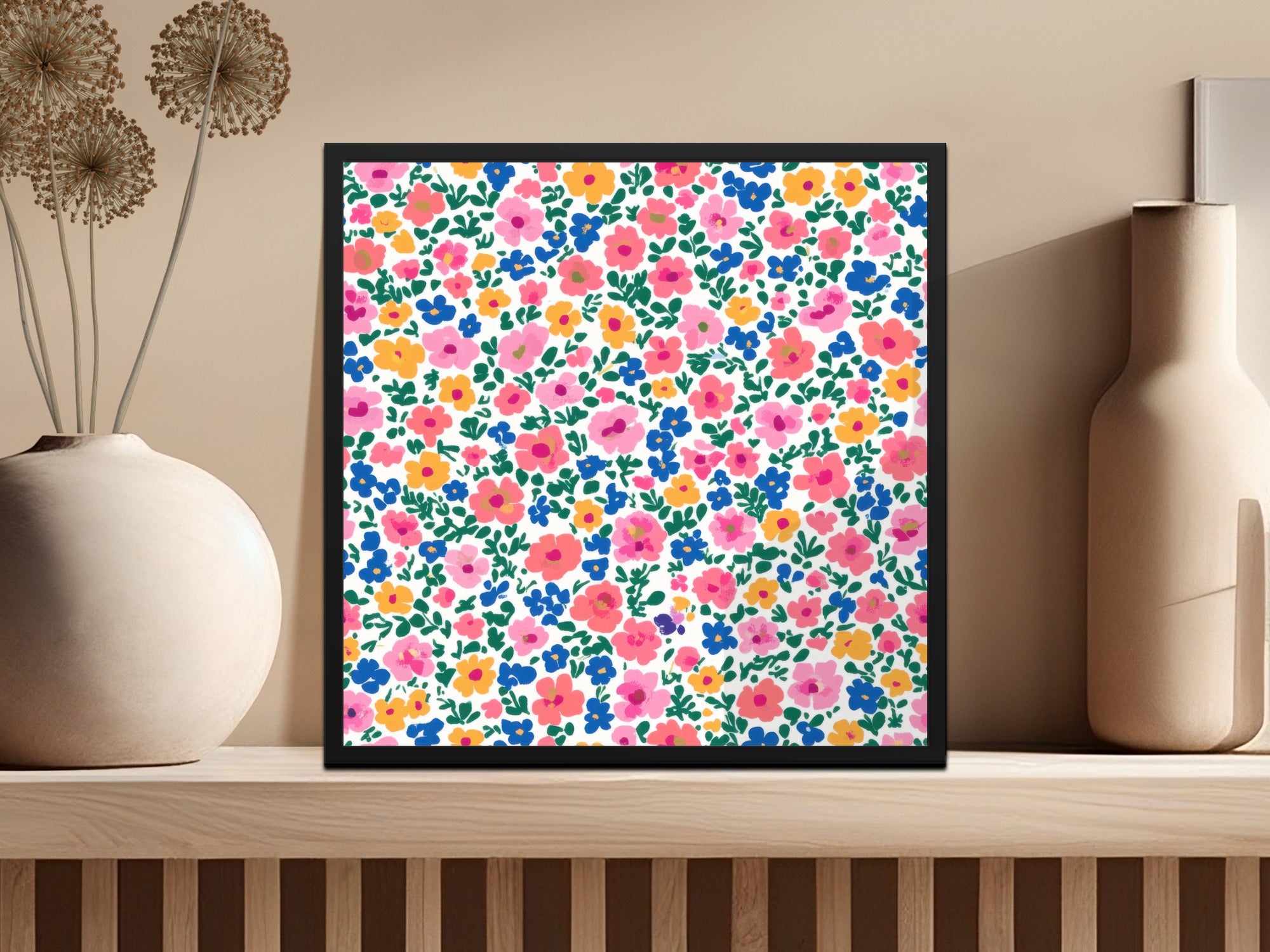 Colorful Floral Pattern Art Print Home Decor Product