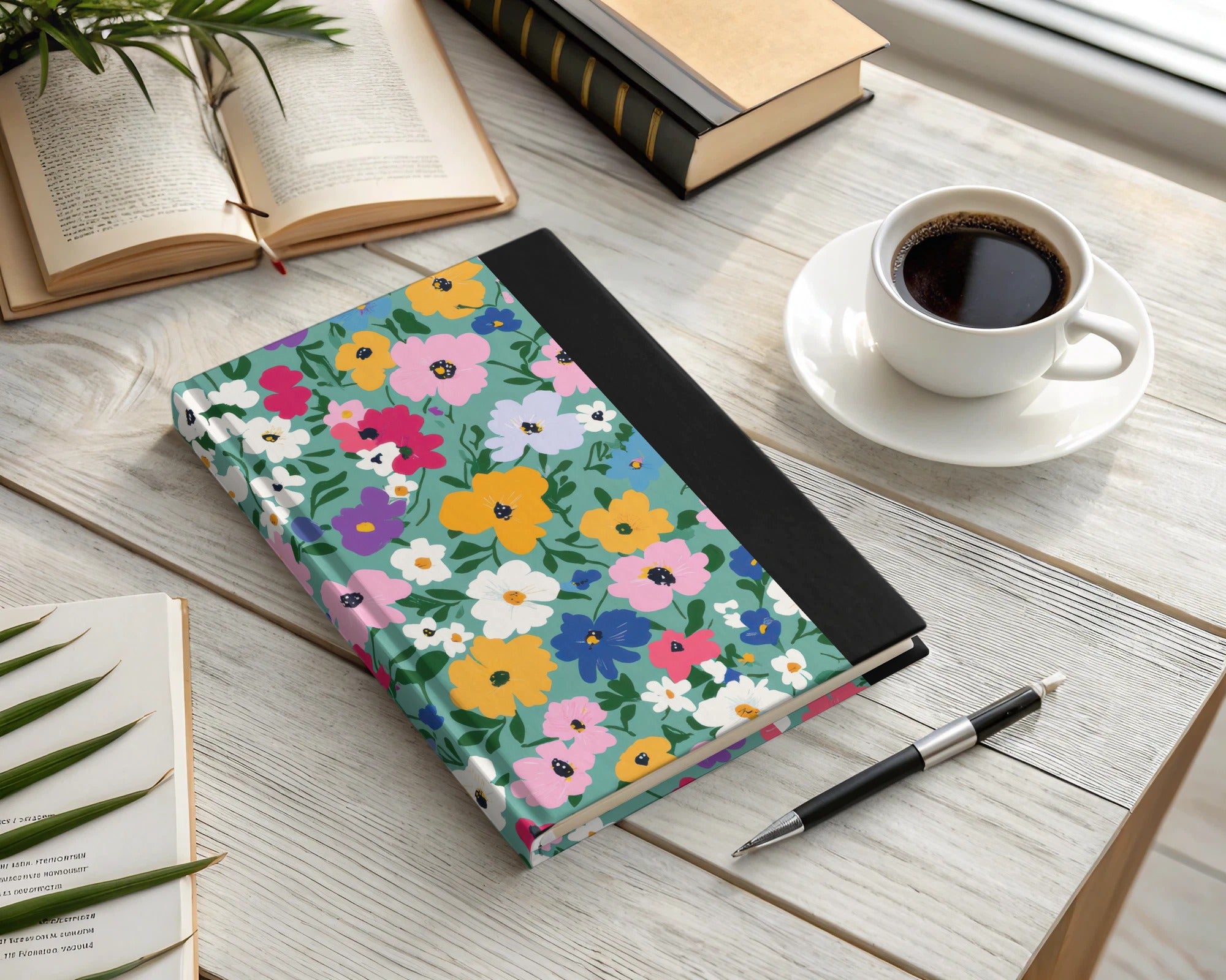 Colorful Floral Design Hardcover Journal Notebook