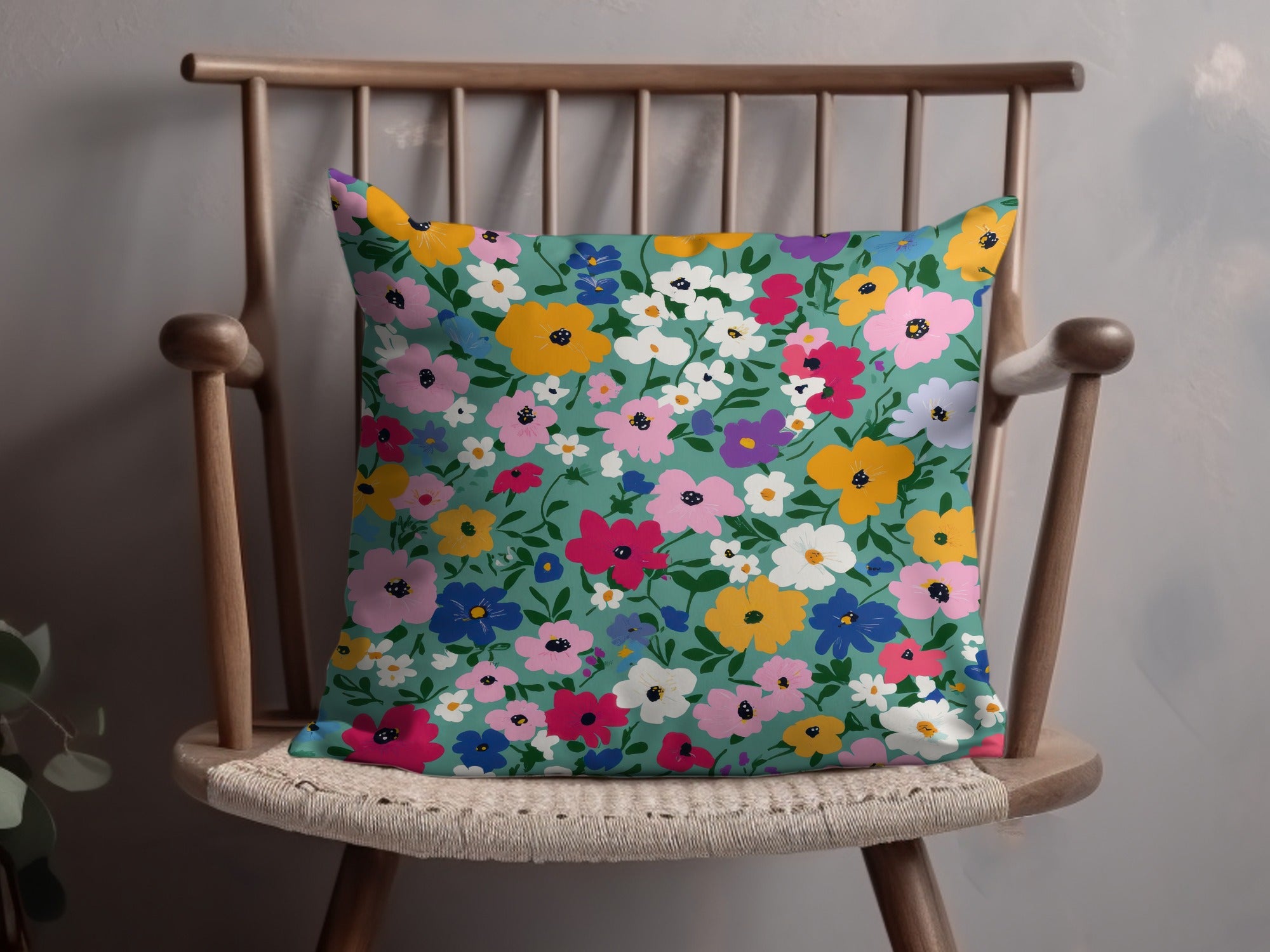 Colorful Floral Pattern Decorative Cushion Pillow