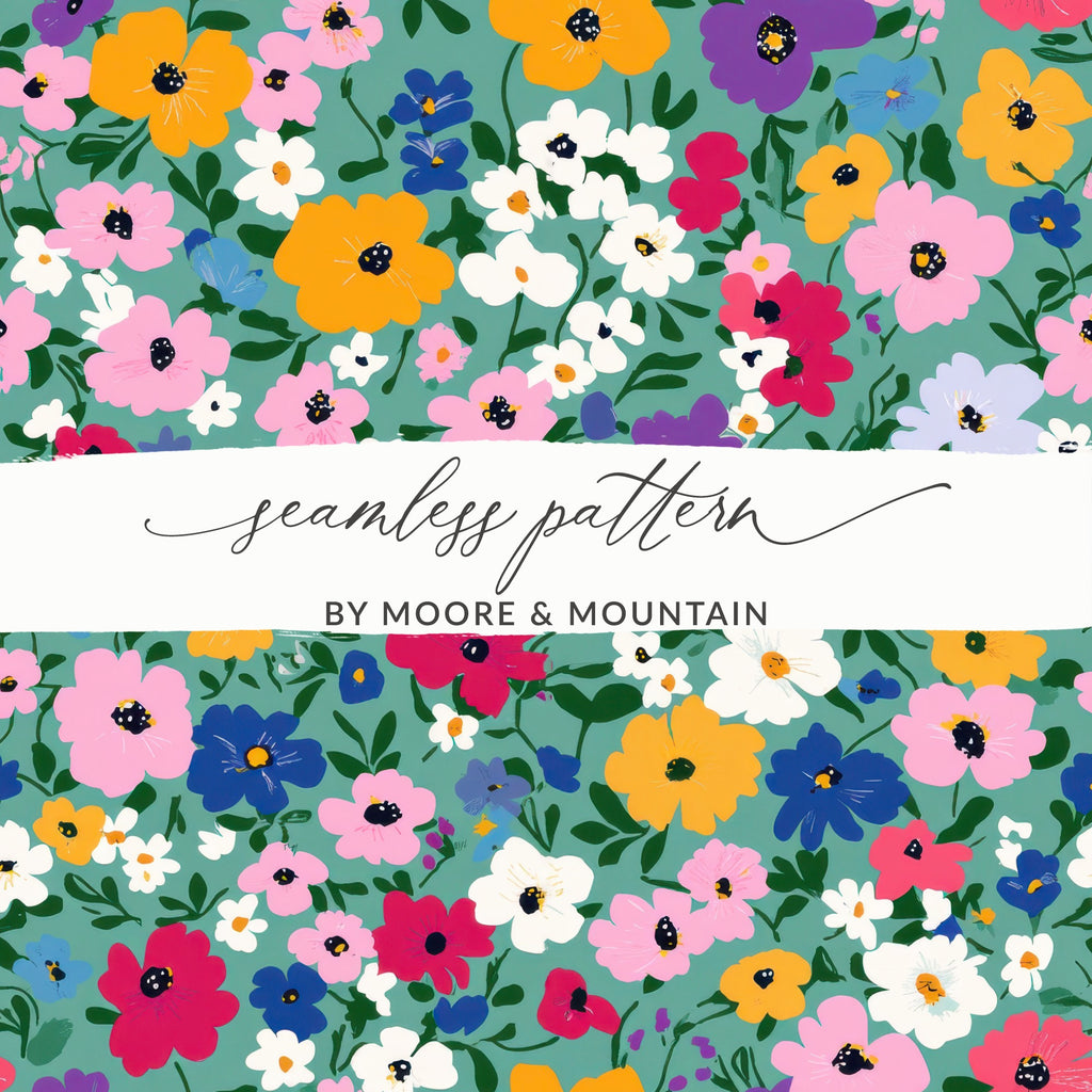 Bright Floral Seamless Pattern by Moore & Mountain