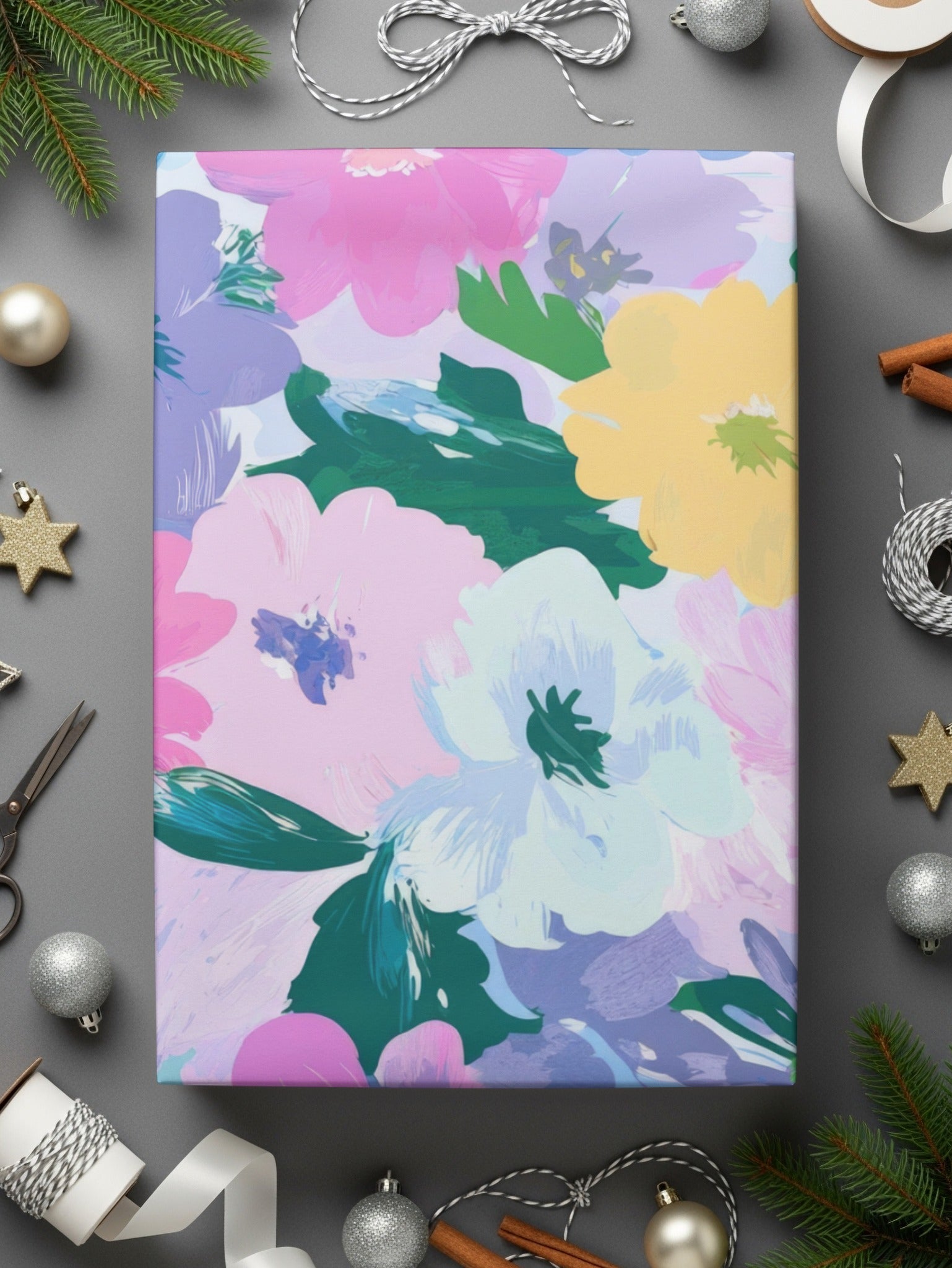 Pastel Watercolor Floral Digital Paper, Pink Purple Blue Flower Pattern, Spring Botanical Seamless - Moore and Mountain