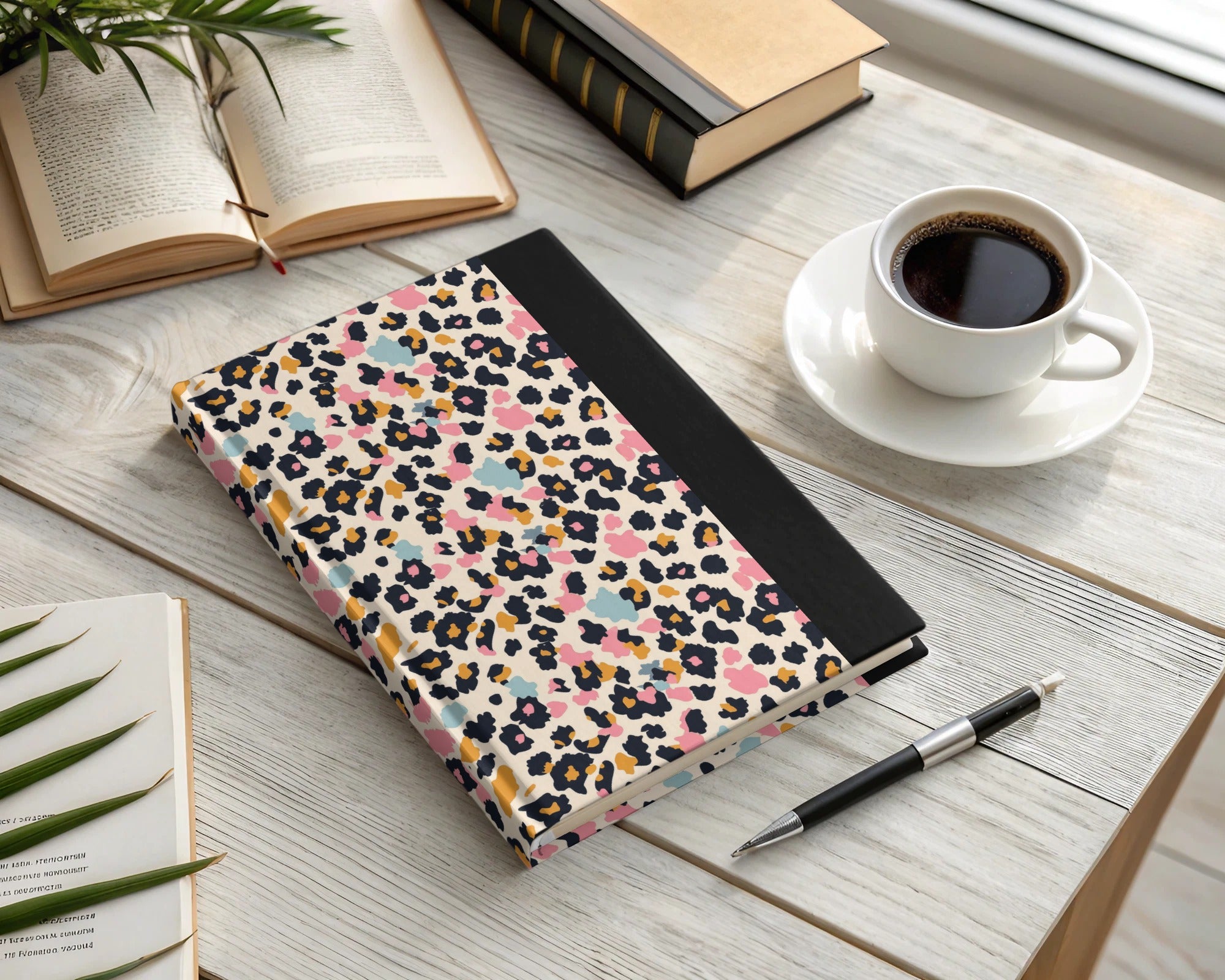 Floral Leopard Print Hardcover Notebook Journaling Product