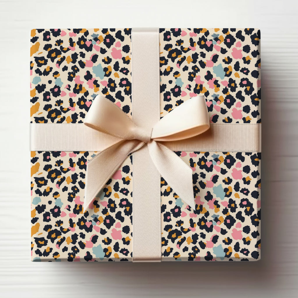 Vibrant Leopard Print Gift Wrap with Bow Detail Product