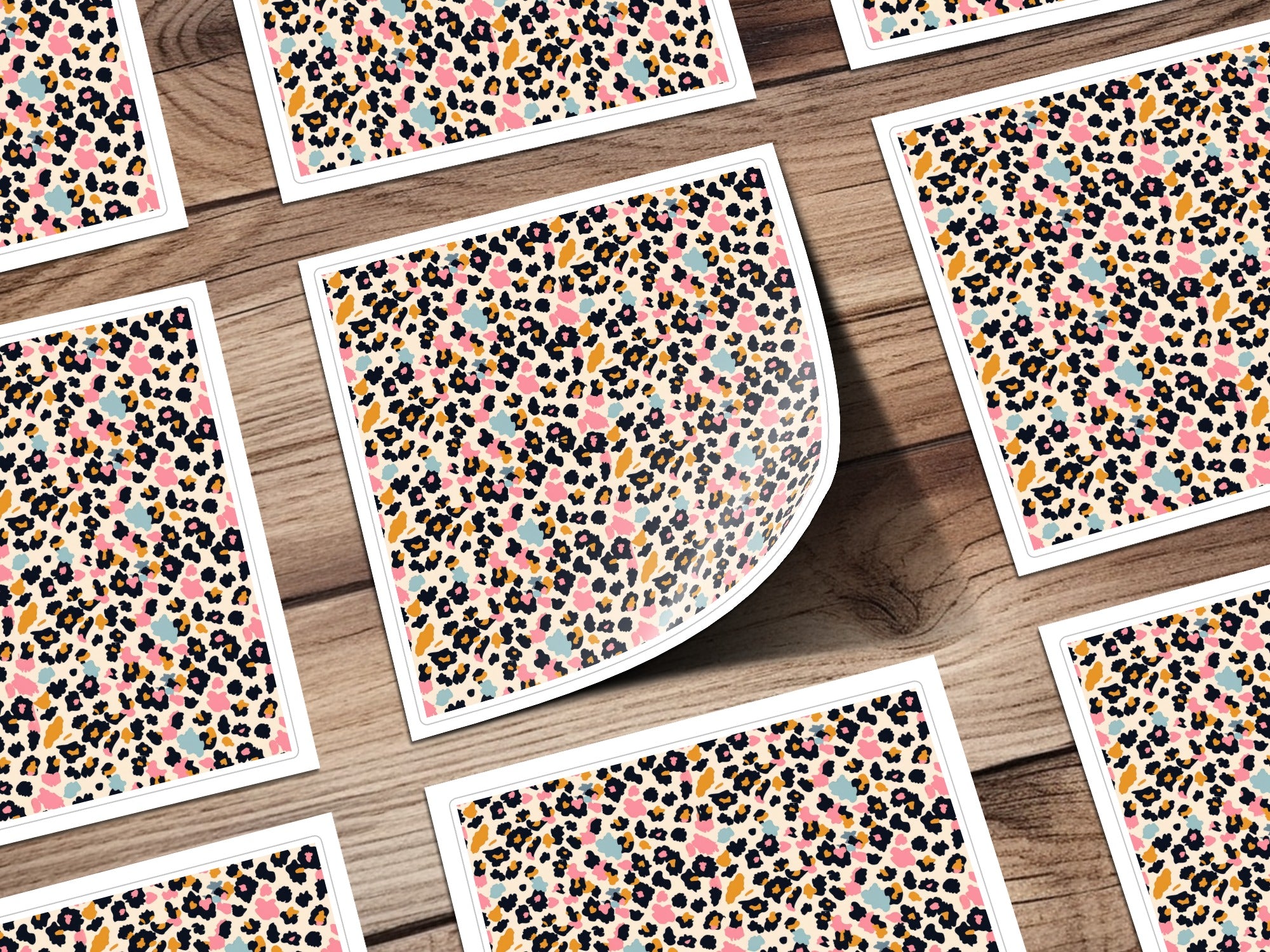 Colorful Abstract Leopard Print Pattern Sticker Sheet