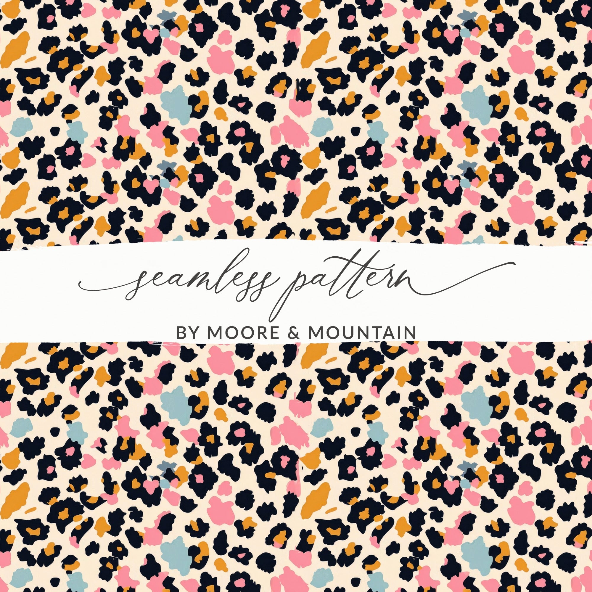 Colorful Leopard Seamless Pattern by Moore & Mountain