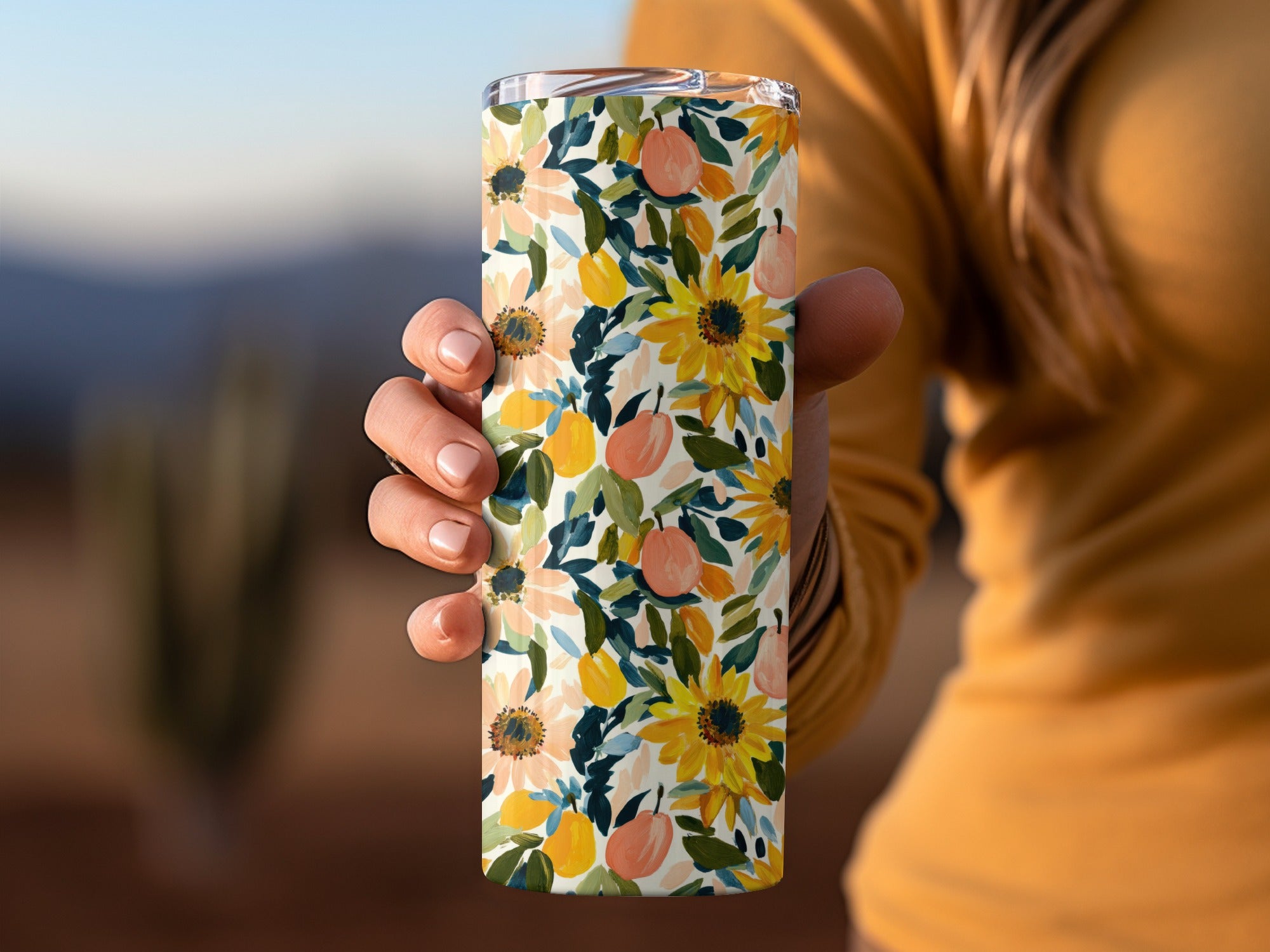 Beautiful Floral Pattern Insulated Tumbler Cup