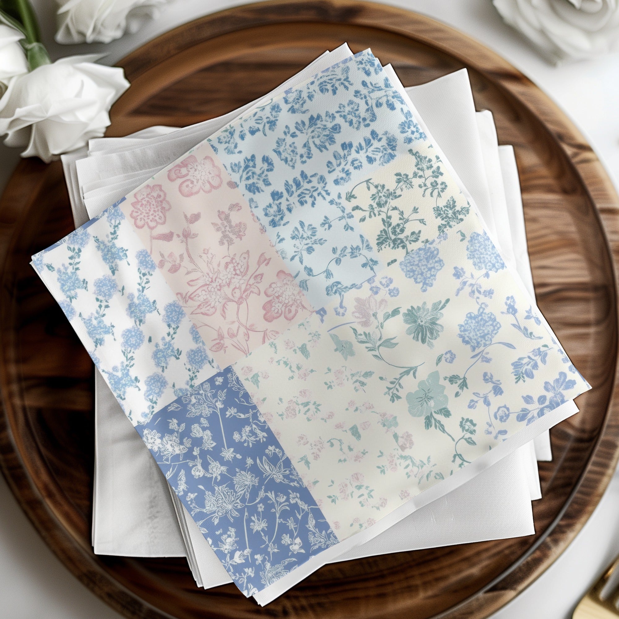 Floral Printed Fabric Squares for Crafting projects
