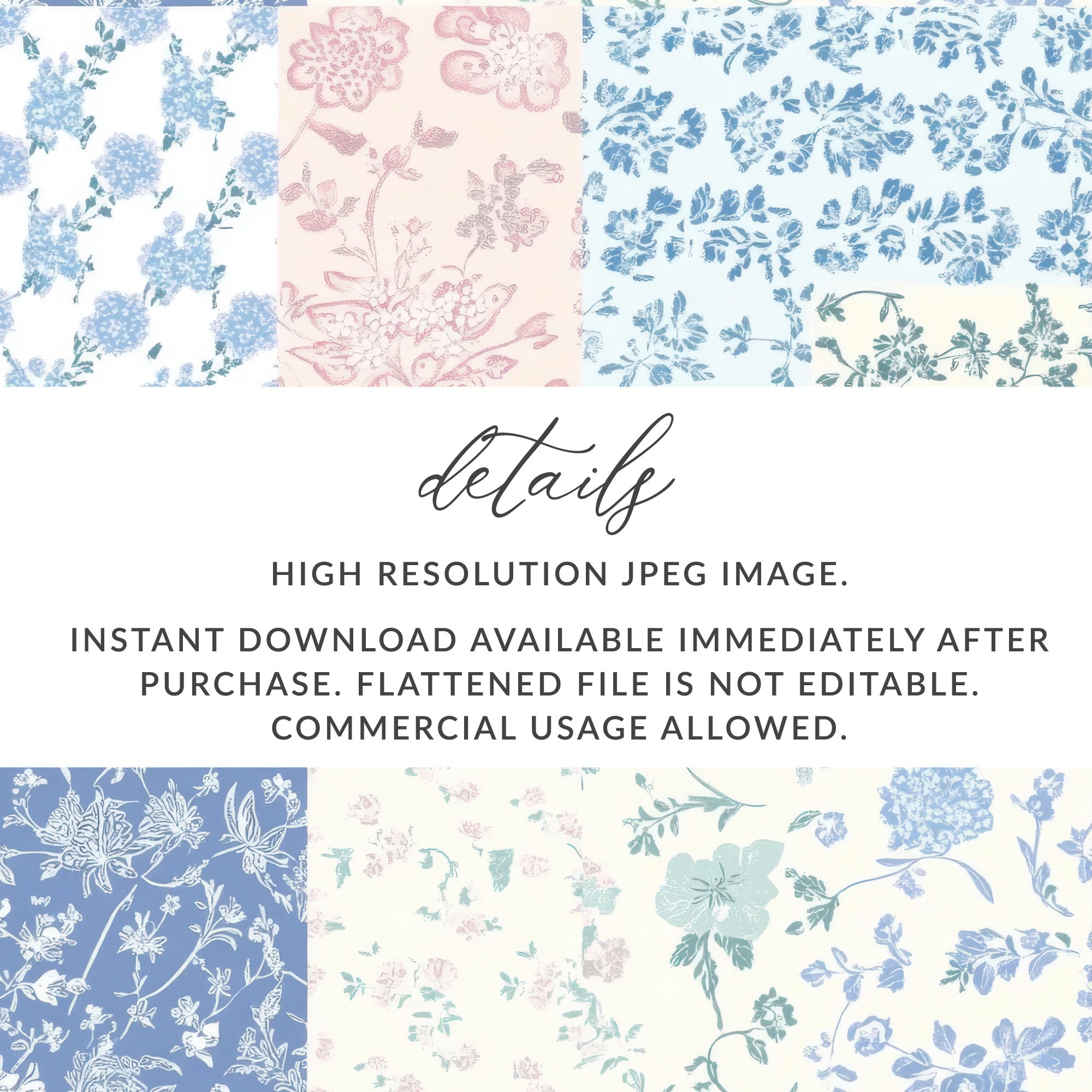 Multiple High Resolution Floral Pattern JPEG Image Pack